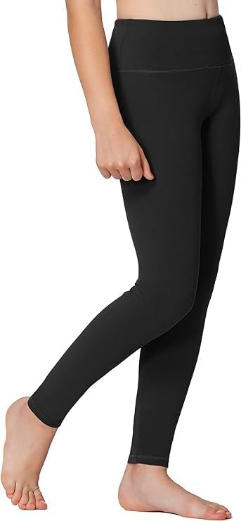 Stelle Girls Leggings with Hidden Pocket for Kids Dance Yoga Athletic Pants | High-rise waistband,Soft 4-way stretch,Moisture-wicking,Non see-through for dance,gymnastics,yoga,running and daily wear(A3-2-pack-black)