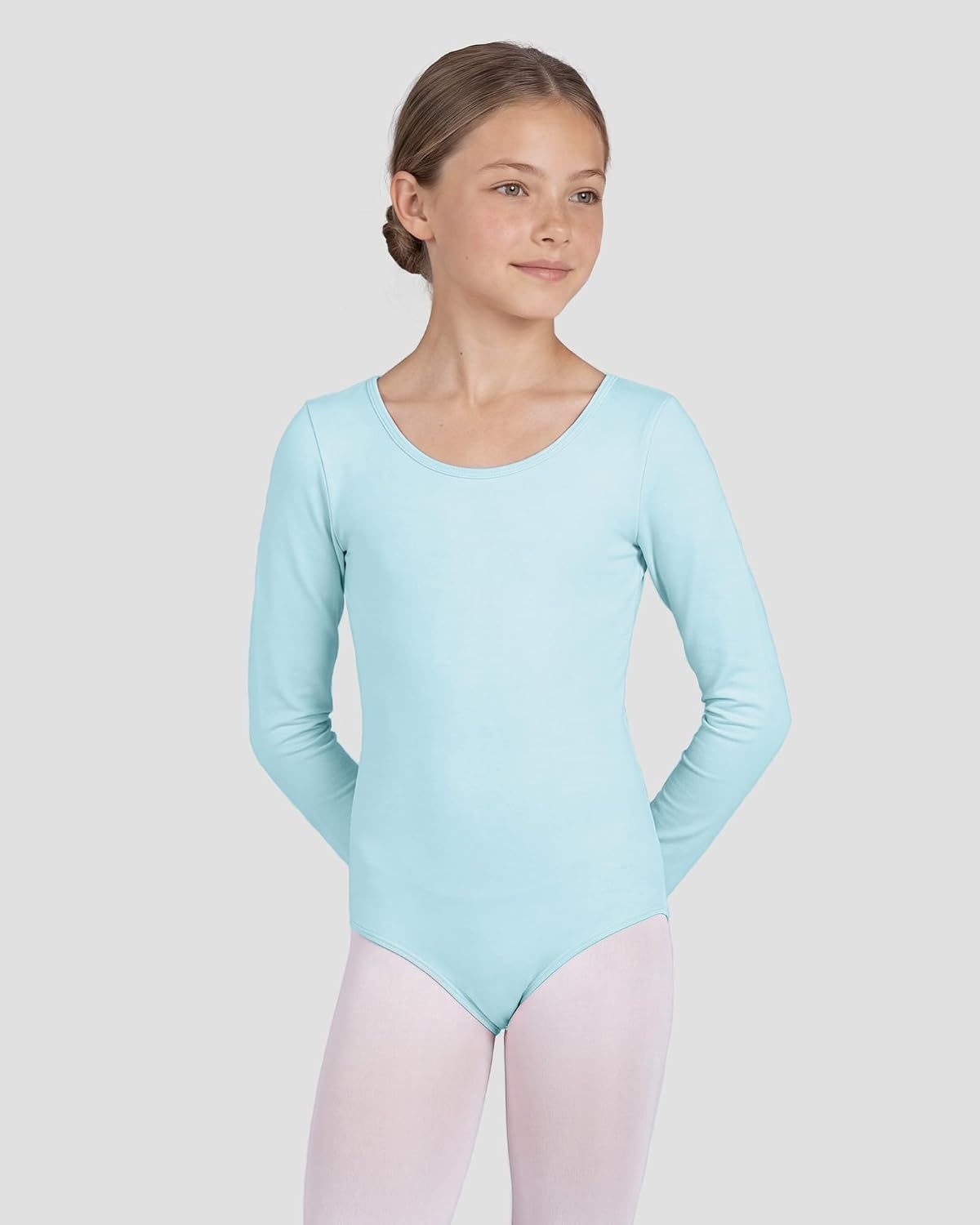 Stelle Ballet Leotards for Girls Long Sleeve Gymnastics Outfits 2-14Y(Blue)