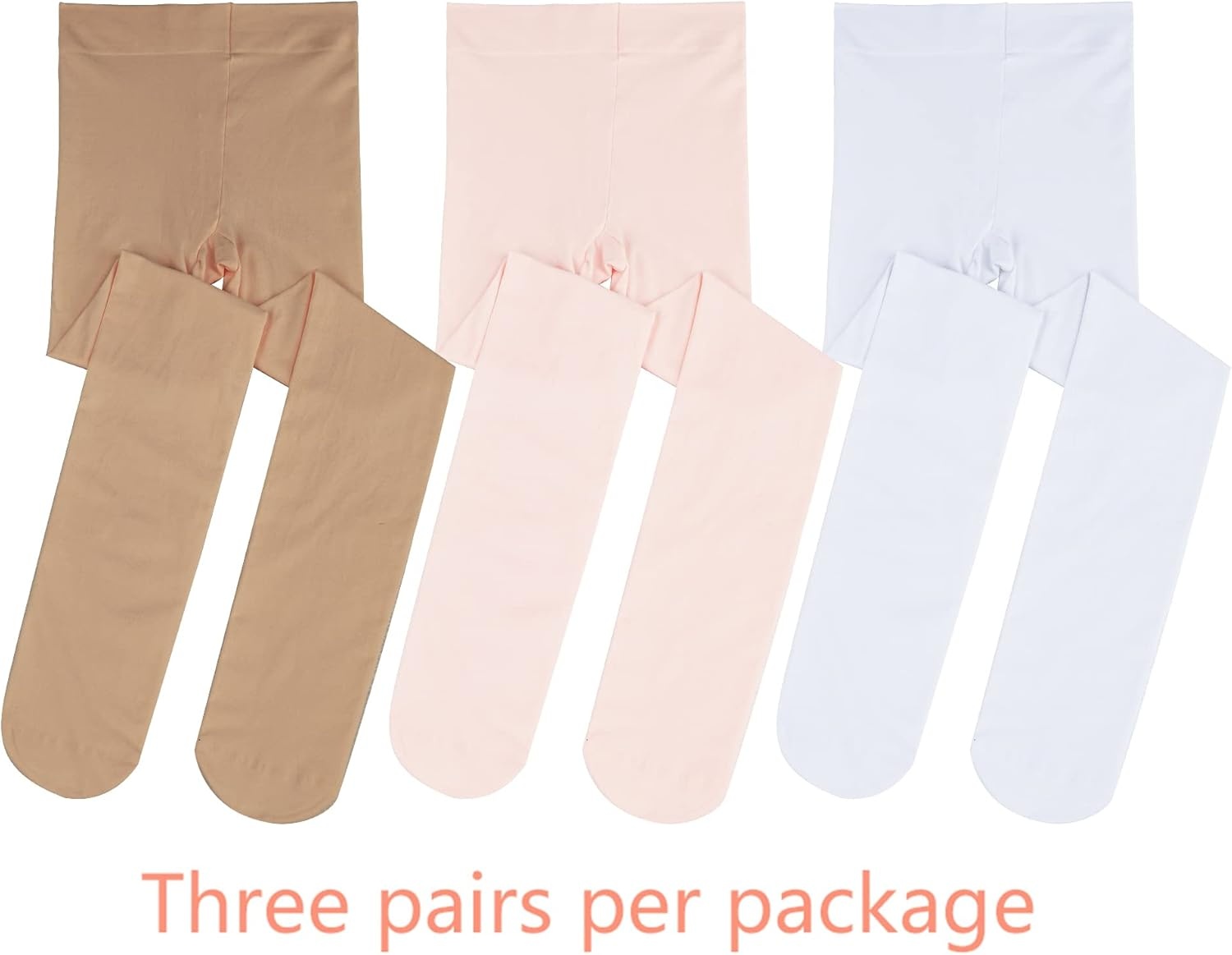 Stelle Girls’ Ultra Soft Pro Dance Tight/Ballet Footed Tight (Toddler/Little Kid/Big Kid)(Ballet Pink+white+tan)