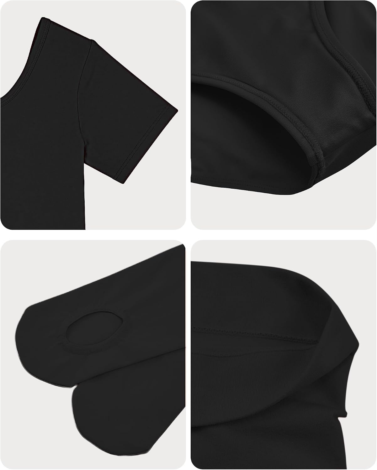 Stelle Girls Short Sleeve Leotards with Tights for Ballet/Dance Outfits | Footed or footless tights, Breathable, High elasticity & durable fabric, Ballet/Dance/Gymnastics leotard(Black)