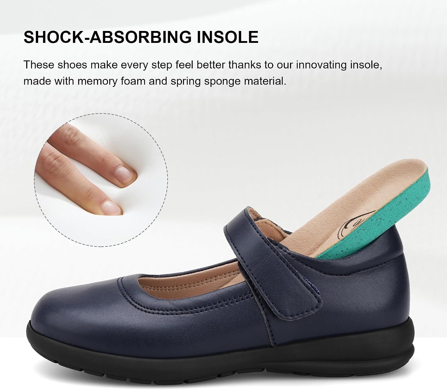 Stelle Girls Mary Jane Shoes School Uniform Flats Dress Shoes Church (Little/Big Kids)(Navy)