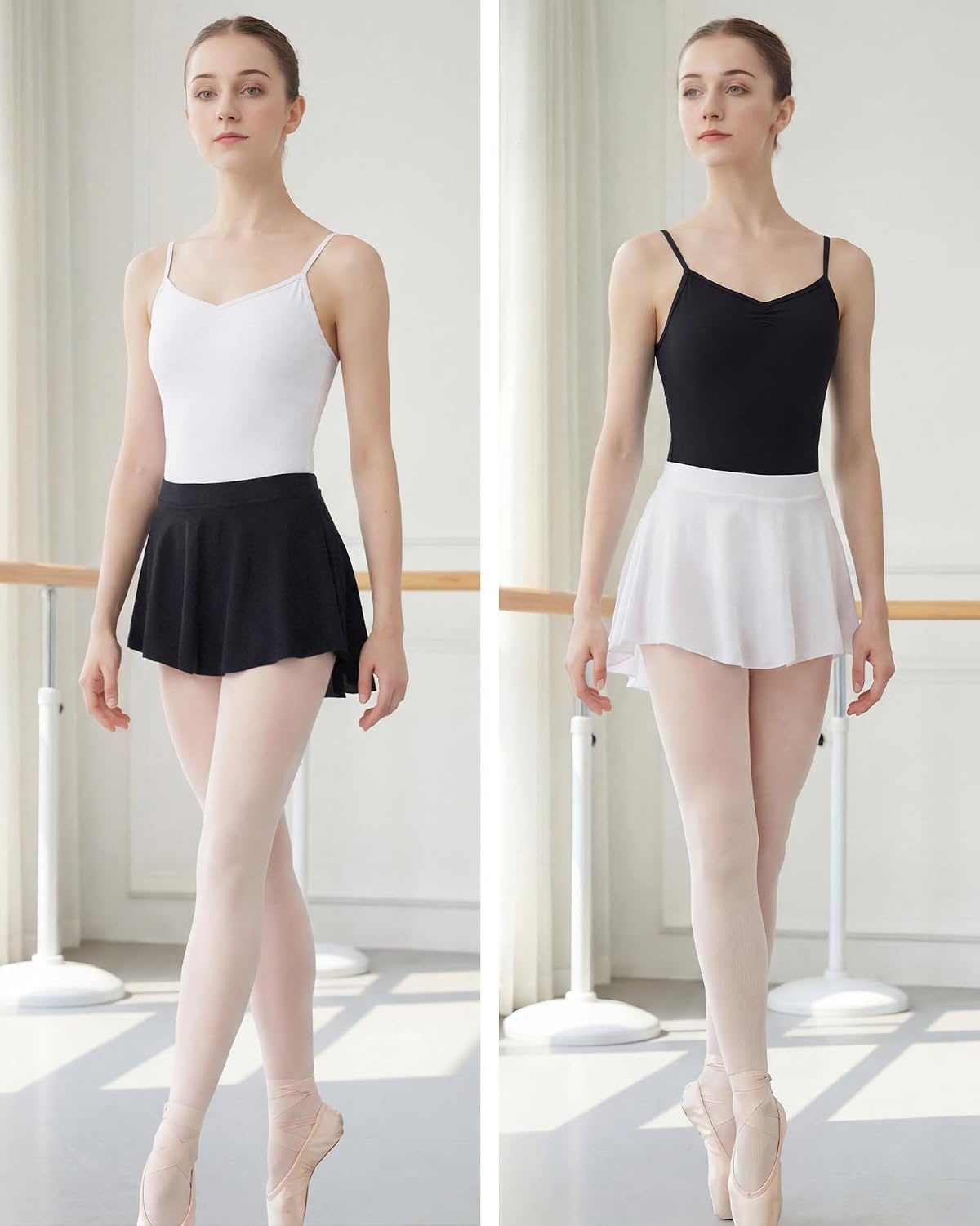 Stelle Ballet Skirt Women Pull On Dance Wrap Skirts Adult Ballerina Outfit(White)