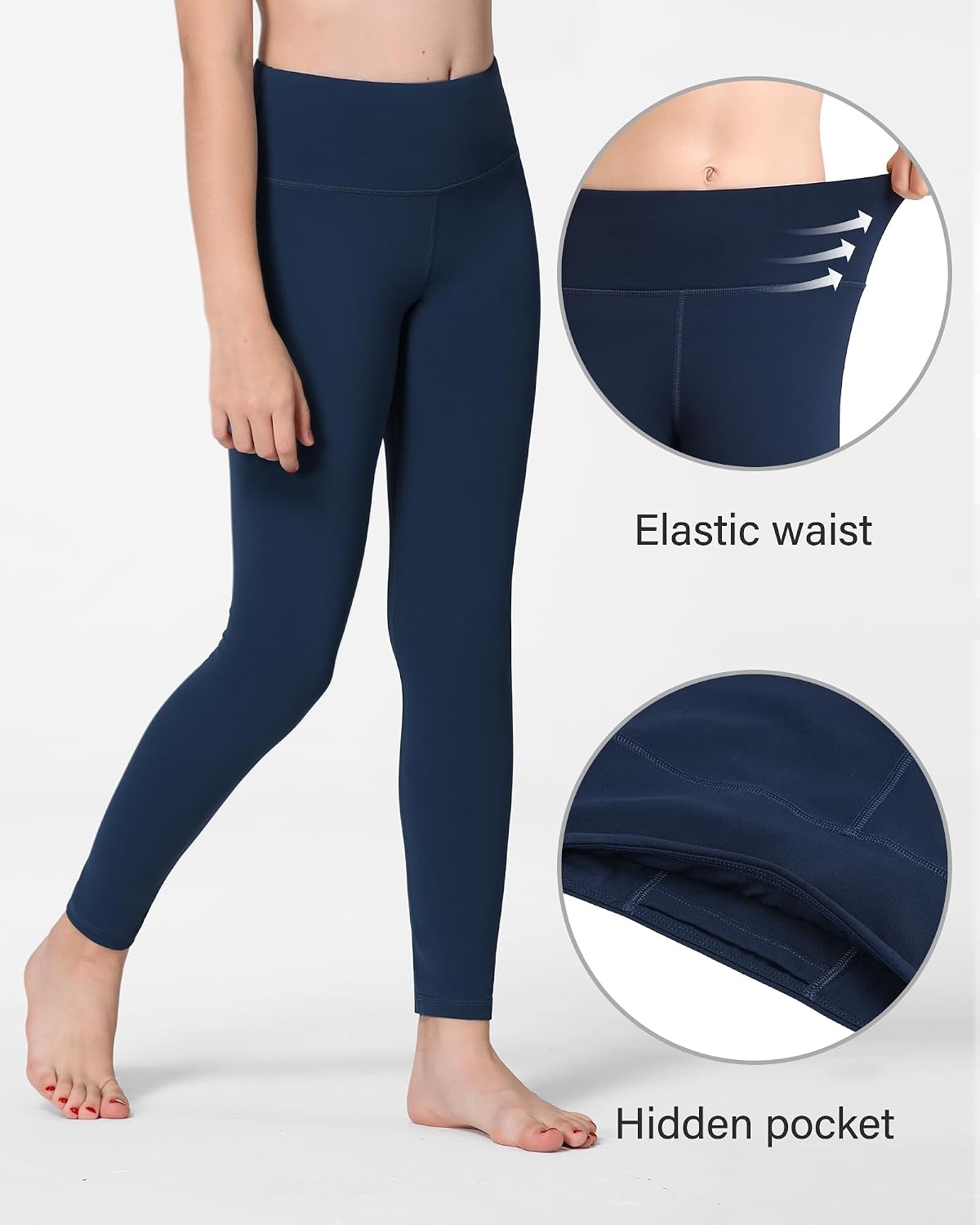 Stelle Girls Leggings Yoga Pants Youth Athletic Dance Running Active Tights Pack(Black+charcoal+navy+pink)