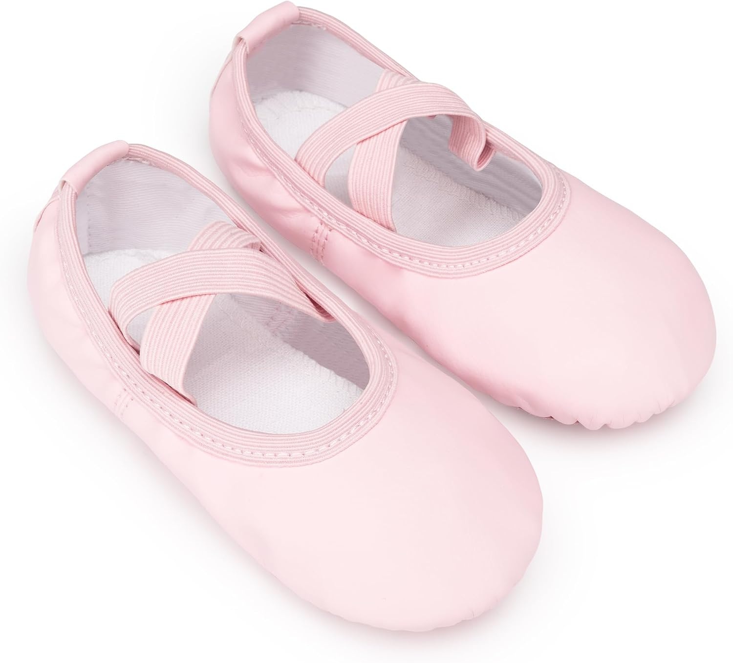 Stelle Ballet Shoes for Girls Boys Close-Fit PU Professional Dance Slippers | Breathable PU upper, Elastic strap, Soft flexible suede sole, No-Tie design, Fits toddlers to big kids, Dance practice, Yoga(Light Pink)