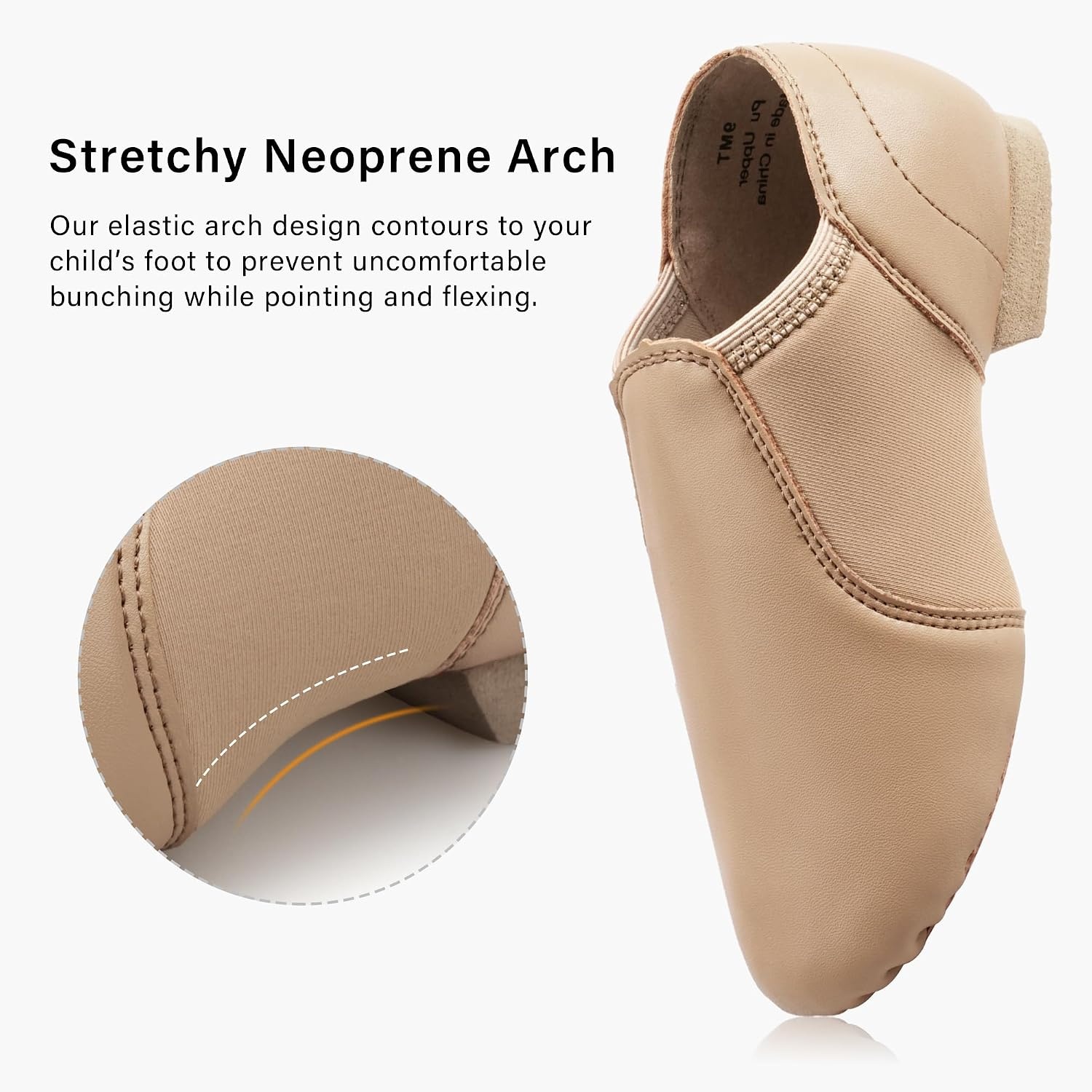 Stelle Jazz Shoes for Girls and Boys PU Leather Slip-On Jazz Dance Shoes(Tan)