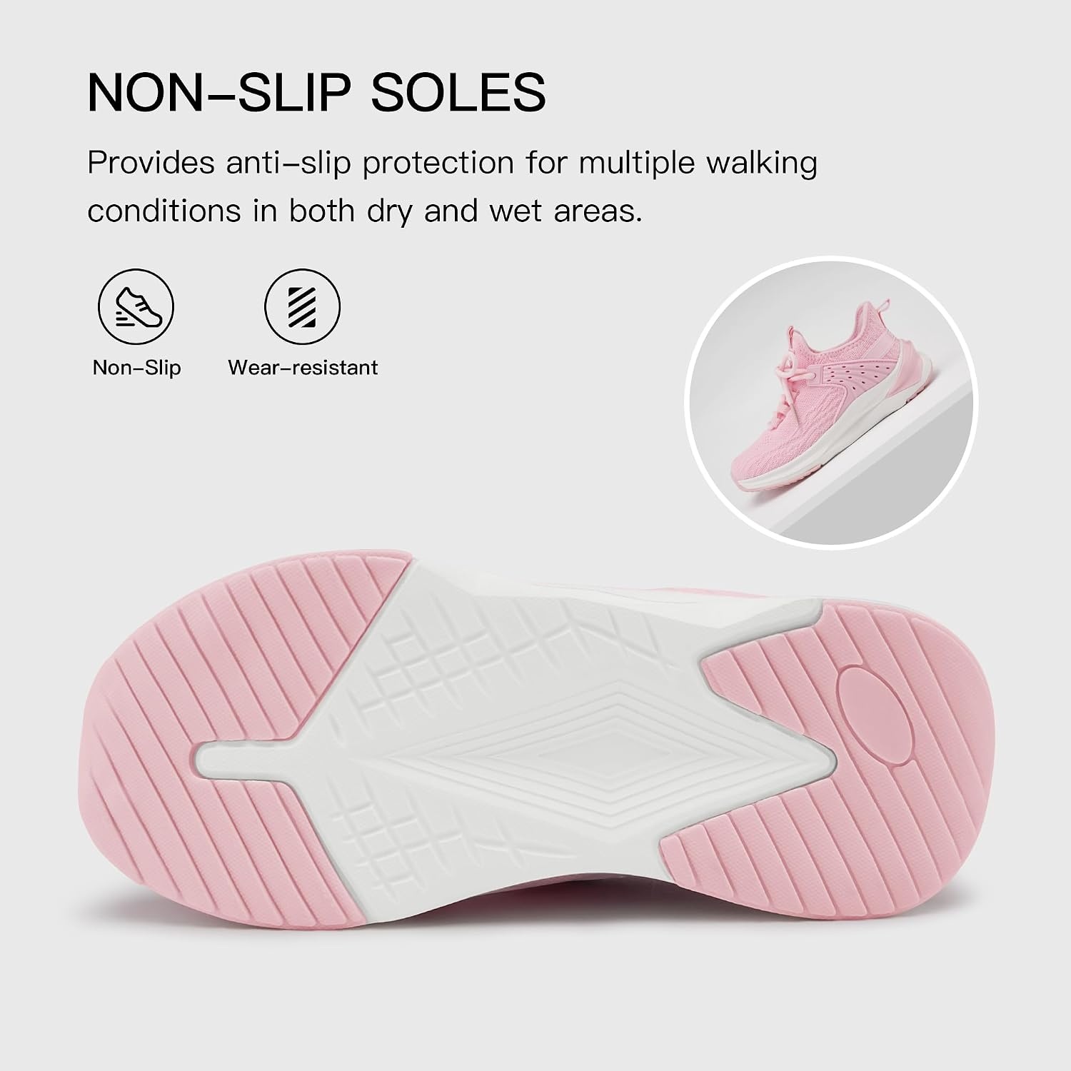 Stelle Girls Tennis Shoes with DIY Charms Slip-on Kids Sneakers(Pink)