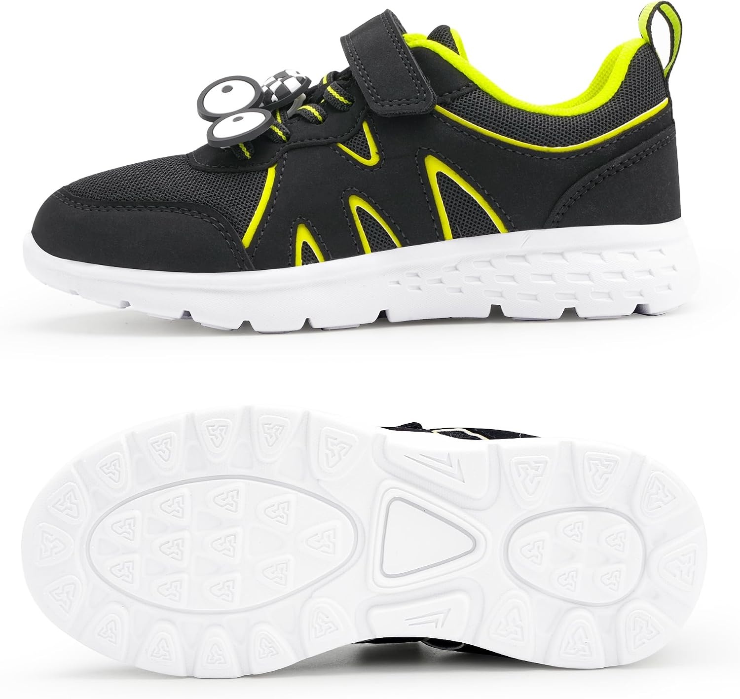 Stelle Kids Sneakers Girls Tennis Shoes Non-Slip Lightweight Breathable Athletic Sports Running Shoes(Black2)