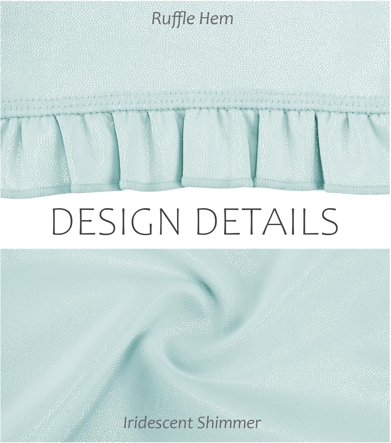 Stelle Girls Dance Shorts Metallic Gymnastics Ruffle Short 6-15 Years | Sparkly Shiny, Stretchy, Comfortable, Cheer, Dancewear, Athletic, Birthday Party, Kids, Youth, Volleyball(Light Blue)