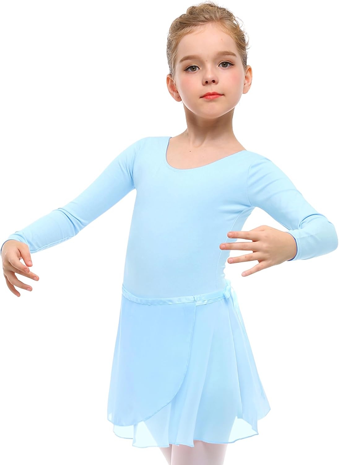 Stelle Ballet Leotards for Girls Toddler Dance Dress Outfit Combo with Skirt and Tights (Toddler/Little Kid/Big Kid)(Blue)