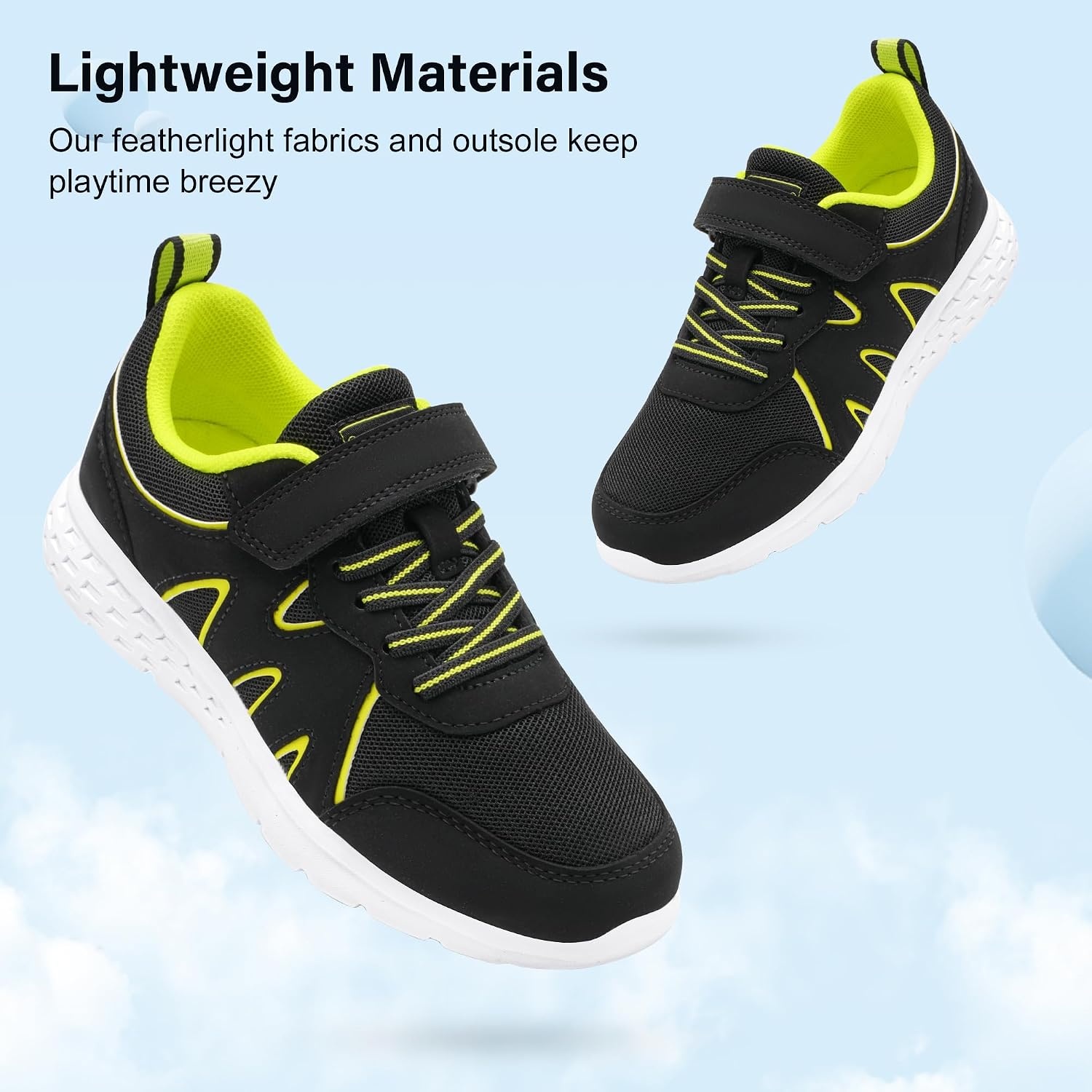 Stelle Kids Sneakers Girls Tennis Shoes Non-Slip Lightweight Breathable Athletic Sports Running Shoes(5MB,Black)