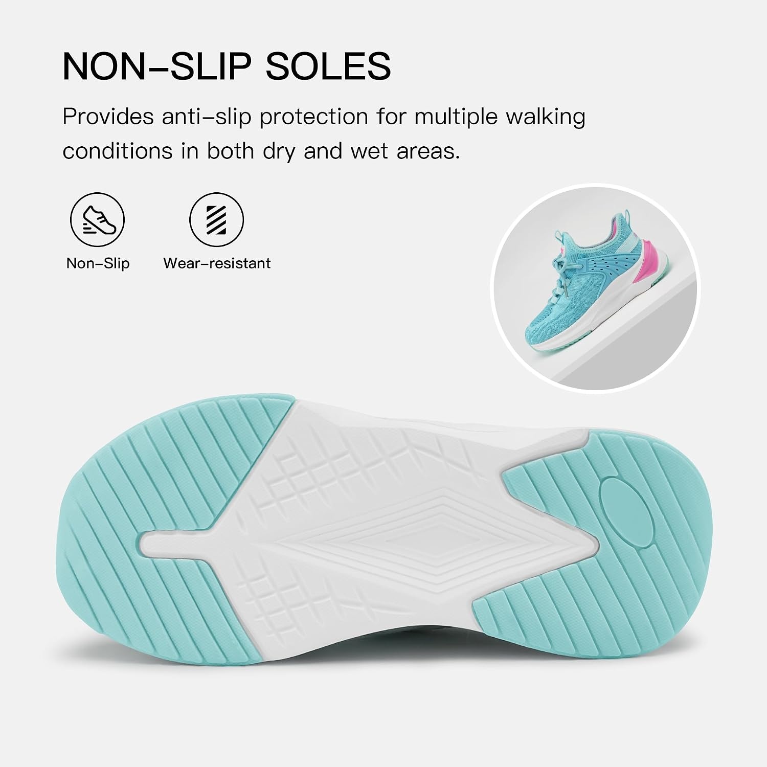 Stelle Girls Tennis Shoes with DIY Charms Slip-on Kids Sneakers(Aqua)