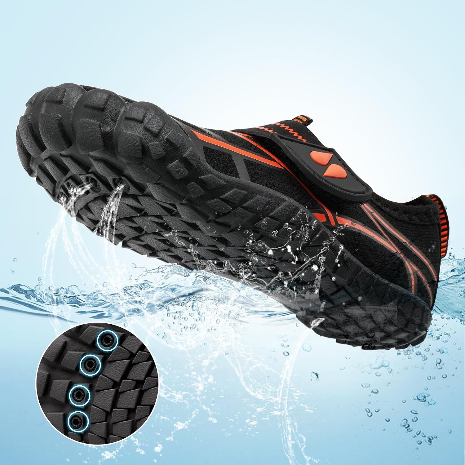 Stelle Kids Water Shoes Wide Toe Box Quick Dry Barefoot | Non-Slip Aqua Shoes with Breathable Mesh Upper for Beach, Swim, Pool and Outdoor Play. Fits Toddler to Big Kids.(Black)