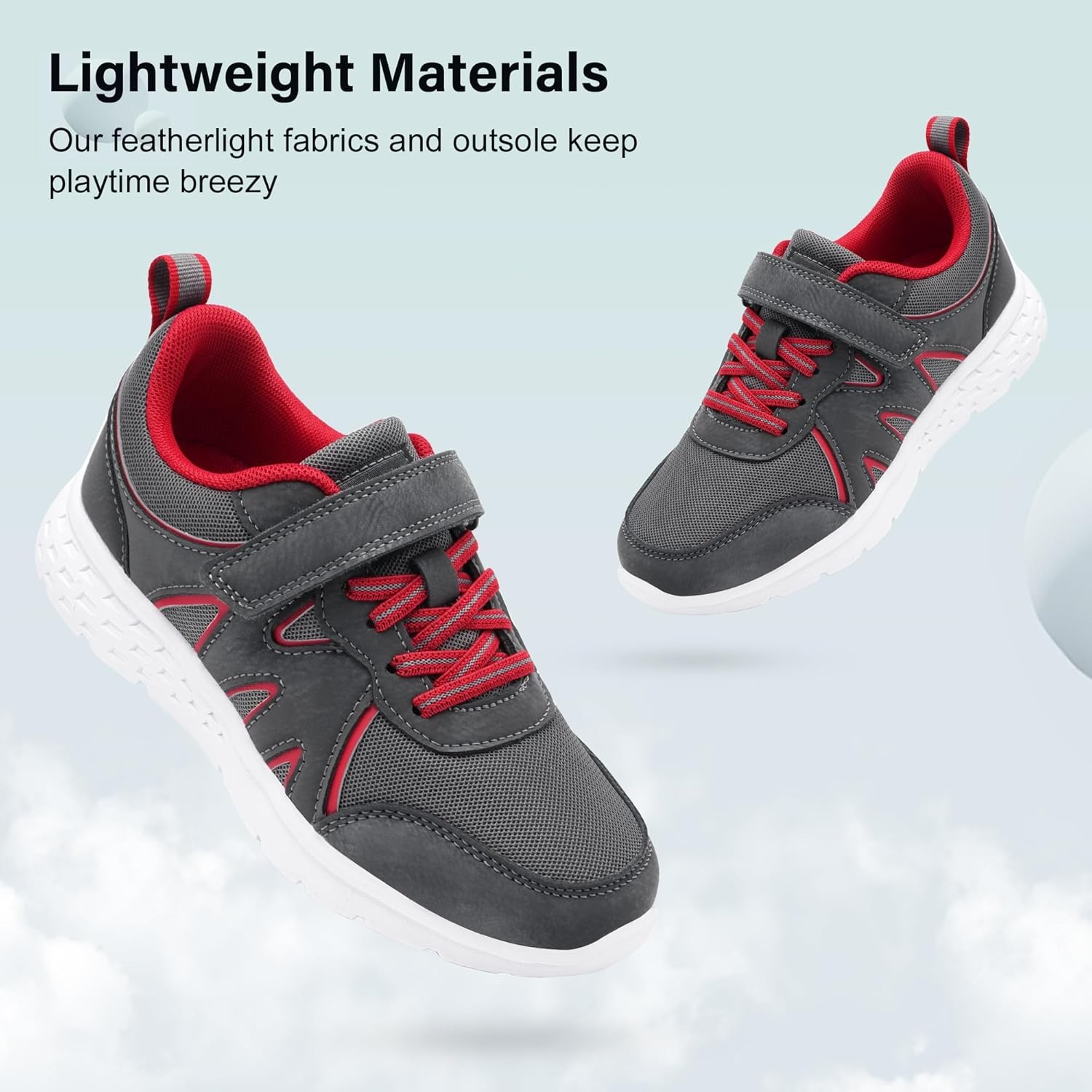 Stelle Kids Sneakers Girls Tennis Shoes Non-Slip Lightweight Breathable Athletic Sports Running Shoes(Grey2)