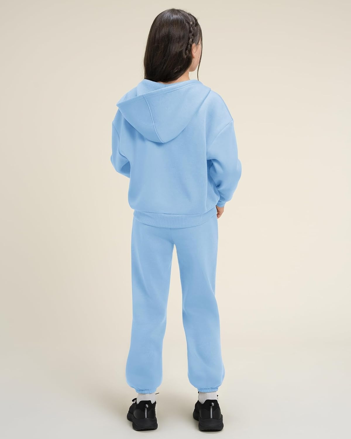 Stelle Girls 2 Piece Sweatsuit Zip Up Hoodies Joggers Tracksuit Sets 5-15Y | Fleece Lining,Thick Warm,Cozy,Hooded Jackets with Pockets,Full Zip Up Sweatshirts,Jogger with Pockets,Easy Pull On(Blue)