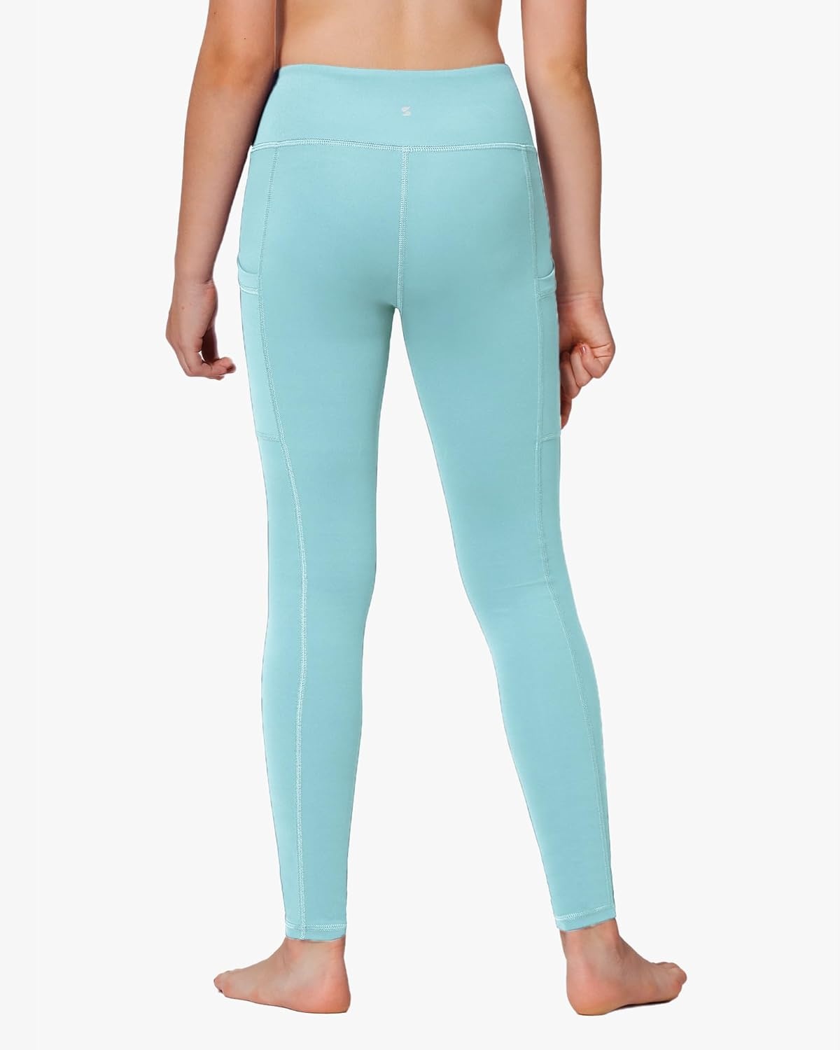 Stelle Girls Leggings with Pockets Kids Dance Yoga Running Athletic Pants(Arctic Blue)