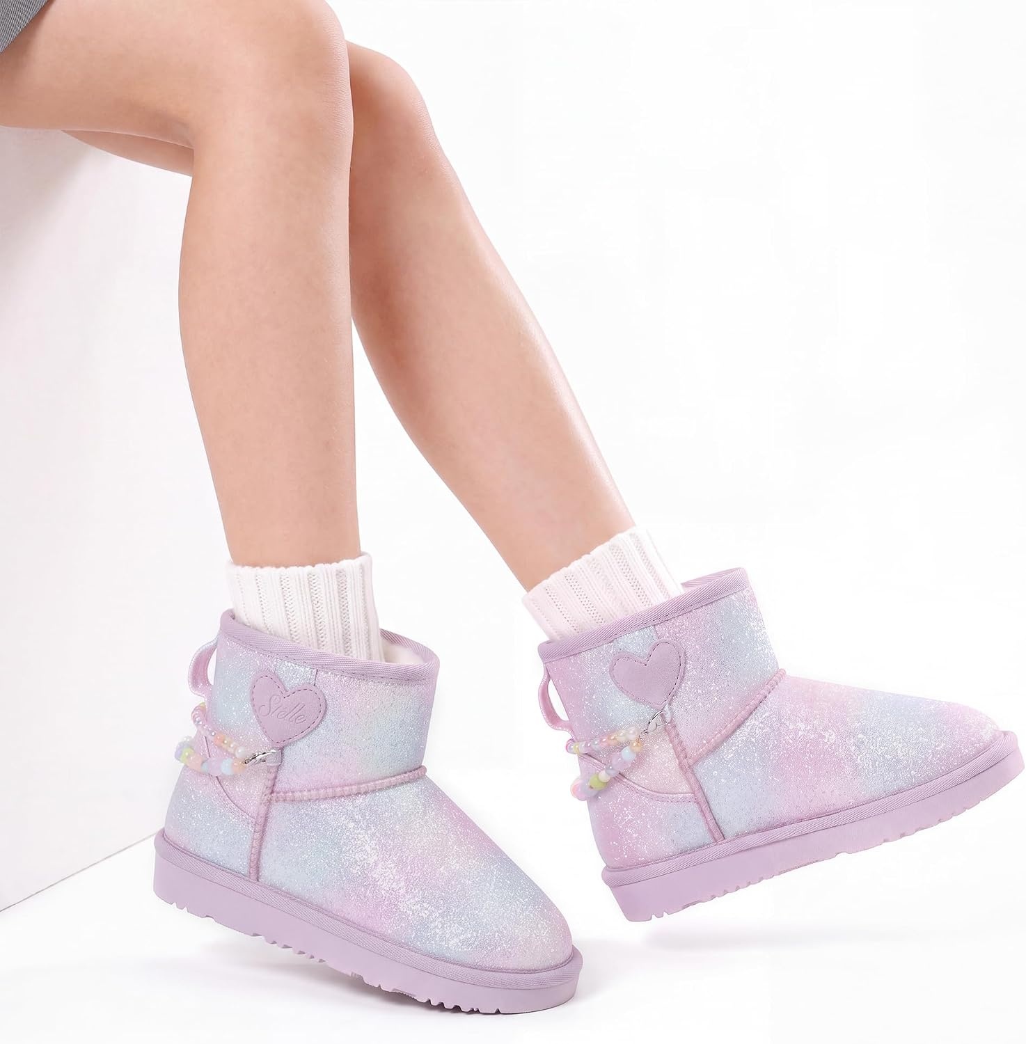Stelle Girls Winter Boots Warm Fur Lined Snow Boots(Dream Frost)