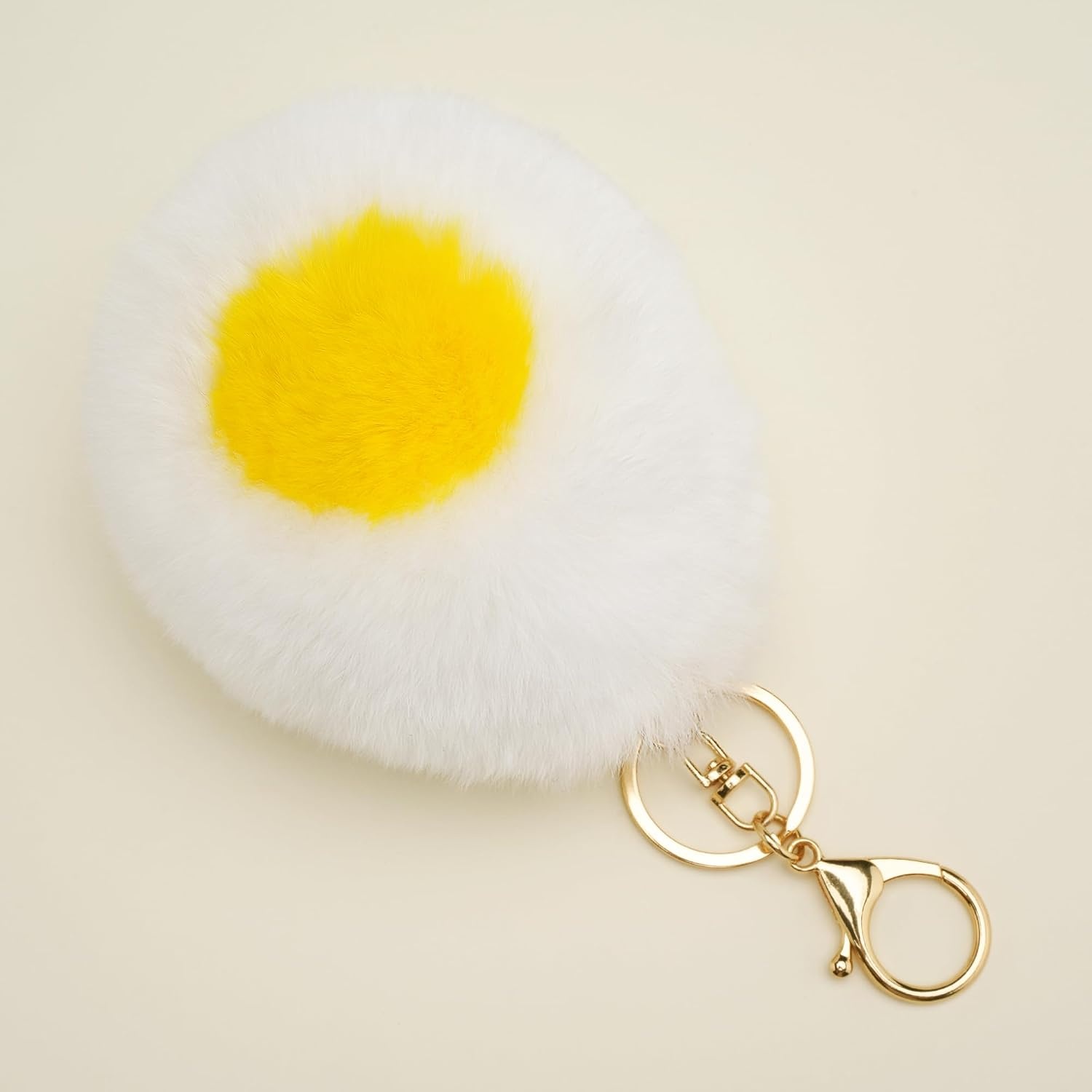 Stelle Pom Pom Keychain Rabbit Fur Bag Charms Fluffy Cute Keychains Purse Backpack Accessories Gifts for Girls/Women(Hard Boil)