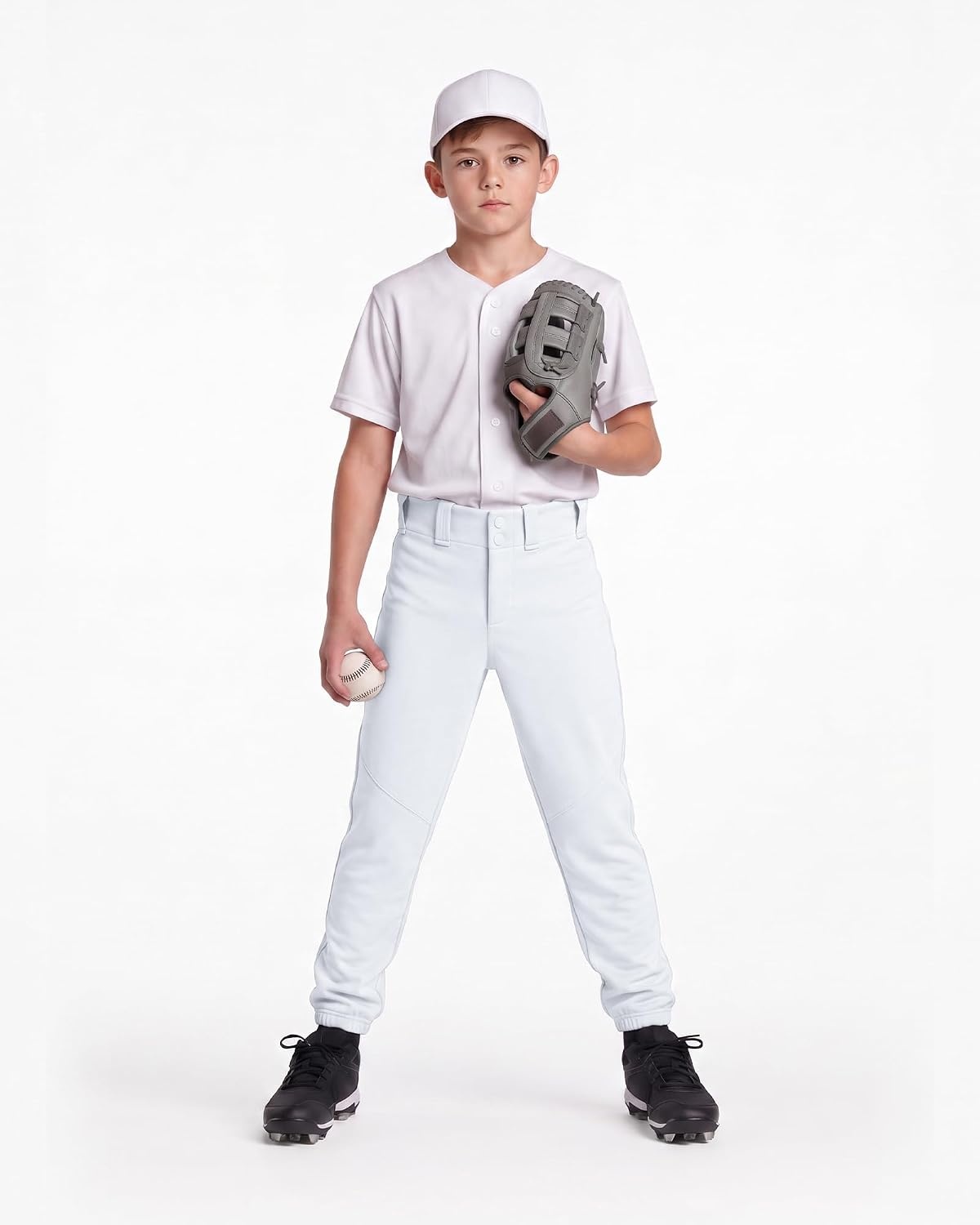Stelle Boys Baseball Pants Youth with Pockets Kids Tee Ball(White)