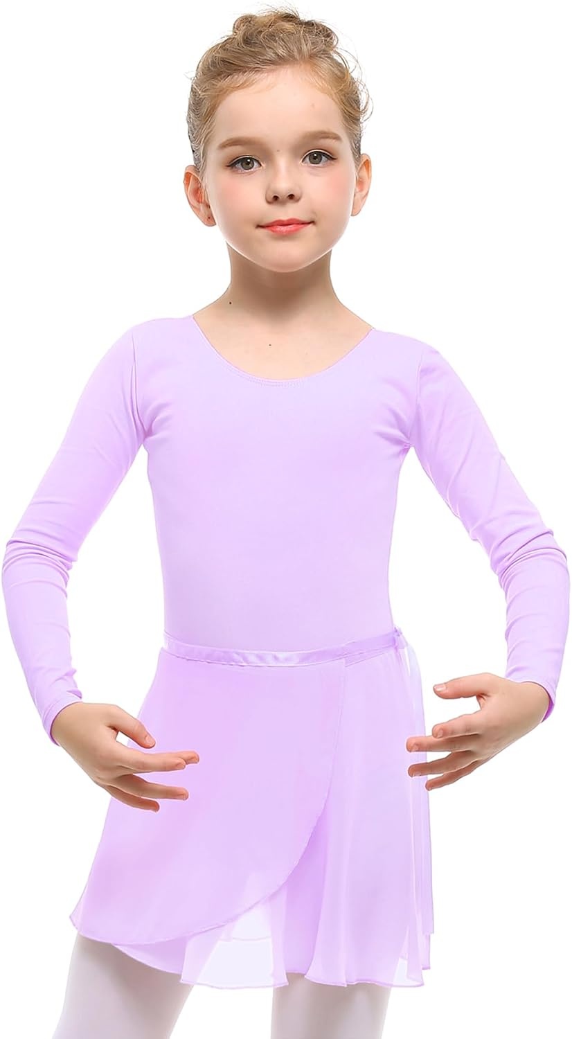 Stelle Ballet Leotards for Girls Toddler Dance Dress Outfit Combo with Skirt and Tights (Toddler/Little Kid/Big Kid)(Lavender)