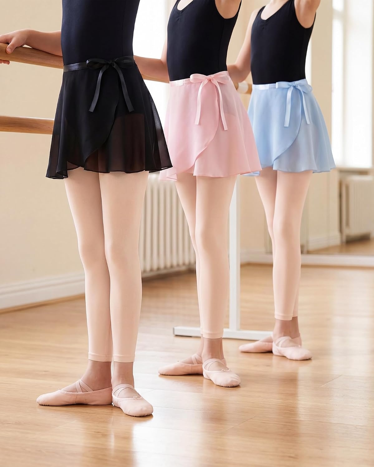 Stelle Footless Dance Tights for Girls Ballet Kids Toddler 2T-15Y(2 Pairs Ballet Pink)