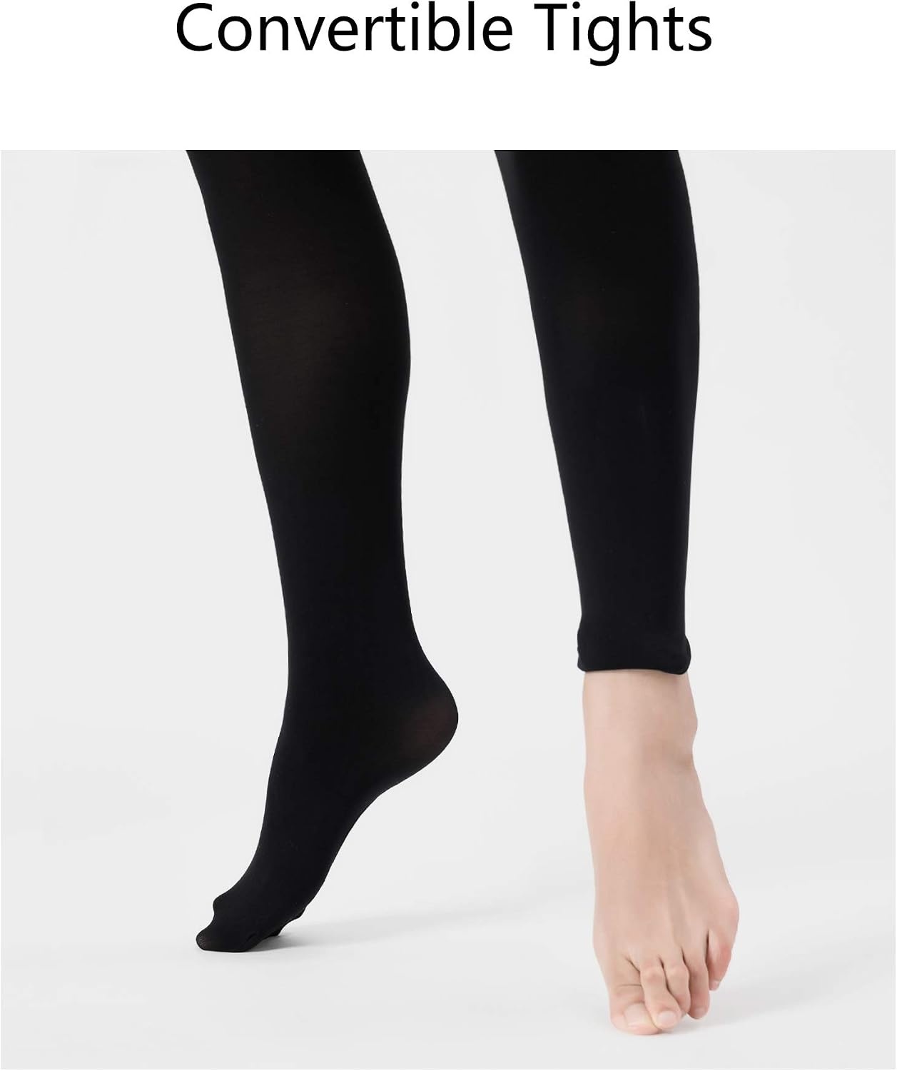 Stelle Girls’ Convertible & Transition Ballet Tights for Toddler Dance Kid | High Waist, Stretch, Opaque, Soft Footless Stockings, Teen & Youth Pantyhose, Ballerina, Class, Studio, Performance, Recital(Black)