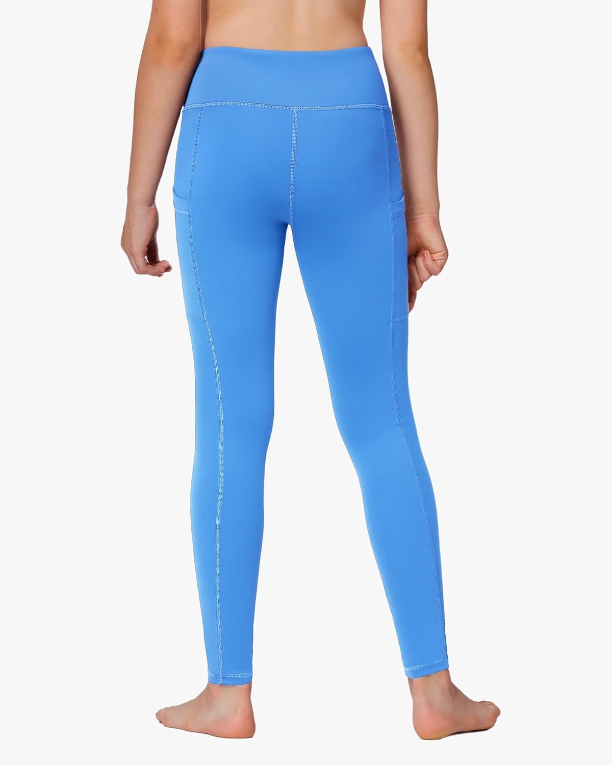 Stelle Girls Leggings with Pockets Kids Dance Yoga Running Athletic Pants(Vibrant Blue)