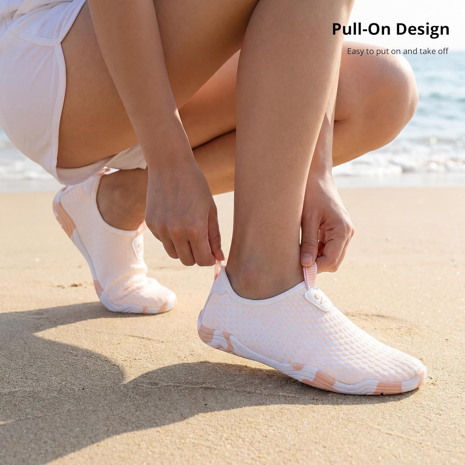 Stelle Water Shoes for Women Men Barefoot Quick Dry Aqua Socks for Swim Beach River Pool Surf Yoga Shower(Peach Mist)