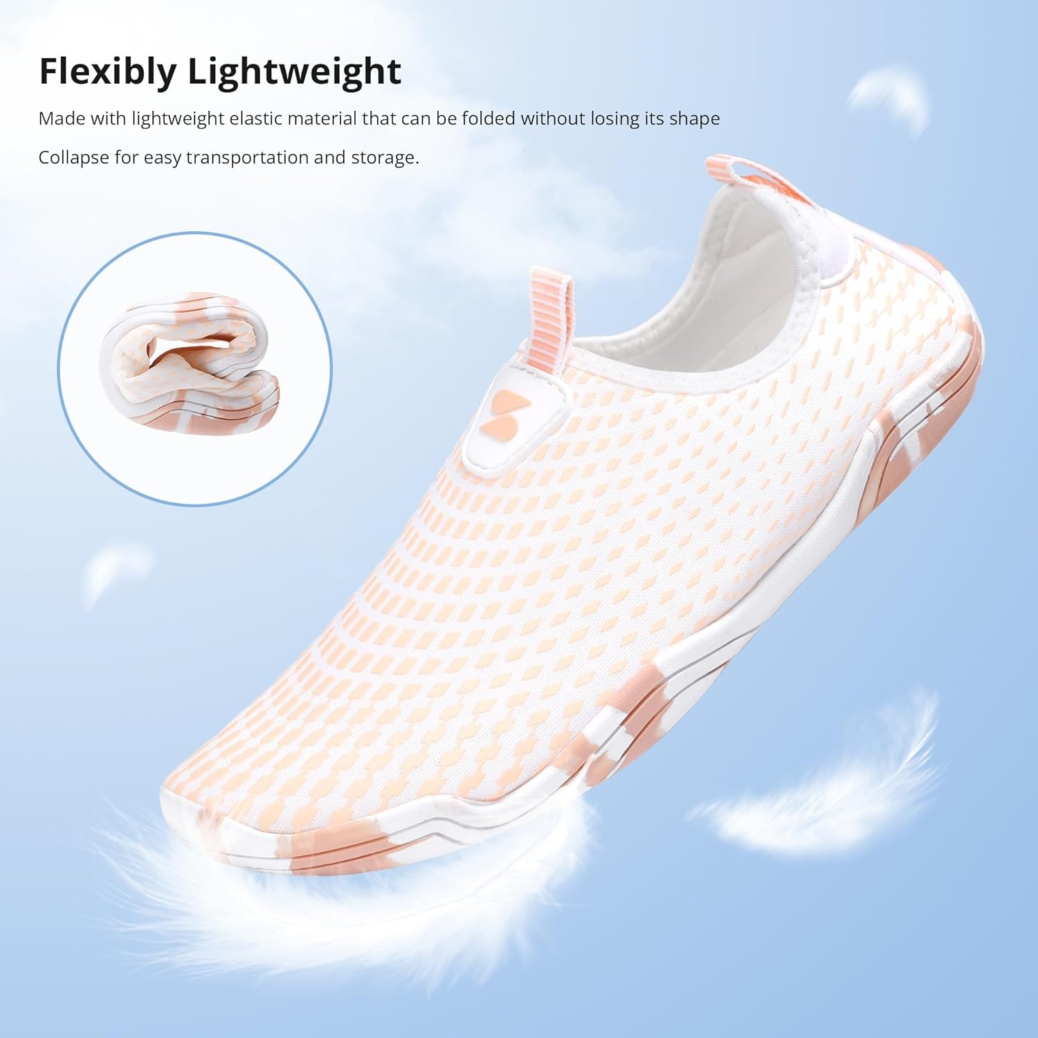Stelle Water Shoes for Women Men Barefoot Quick Dry Aqua Socks for Swim Beach River Pool Surf Yoga Shower(Peach Mist)
