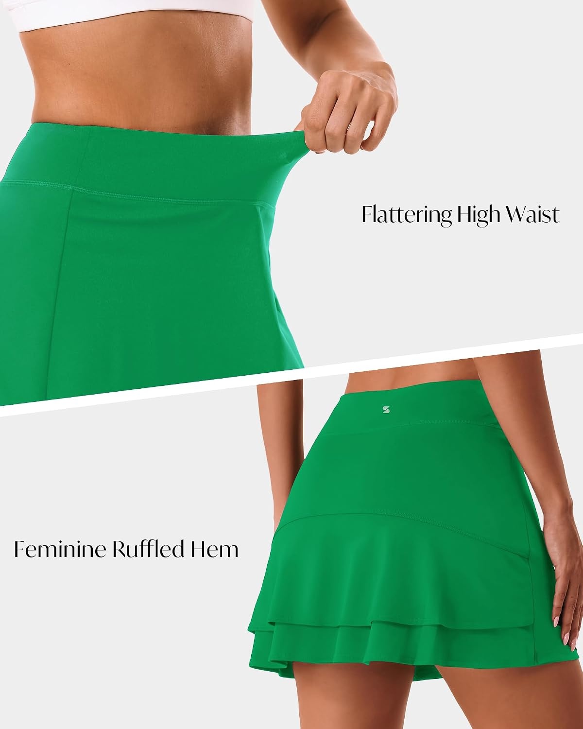Stelle Tennis Skirts for Women Athletic Skirt with Shorts Golf Skort Pocket High Waisted Skorts Workout Pickleball(Kelly Green)