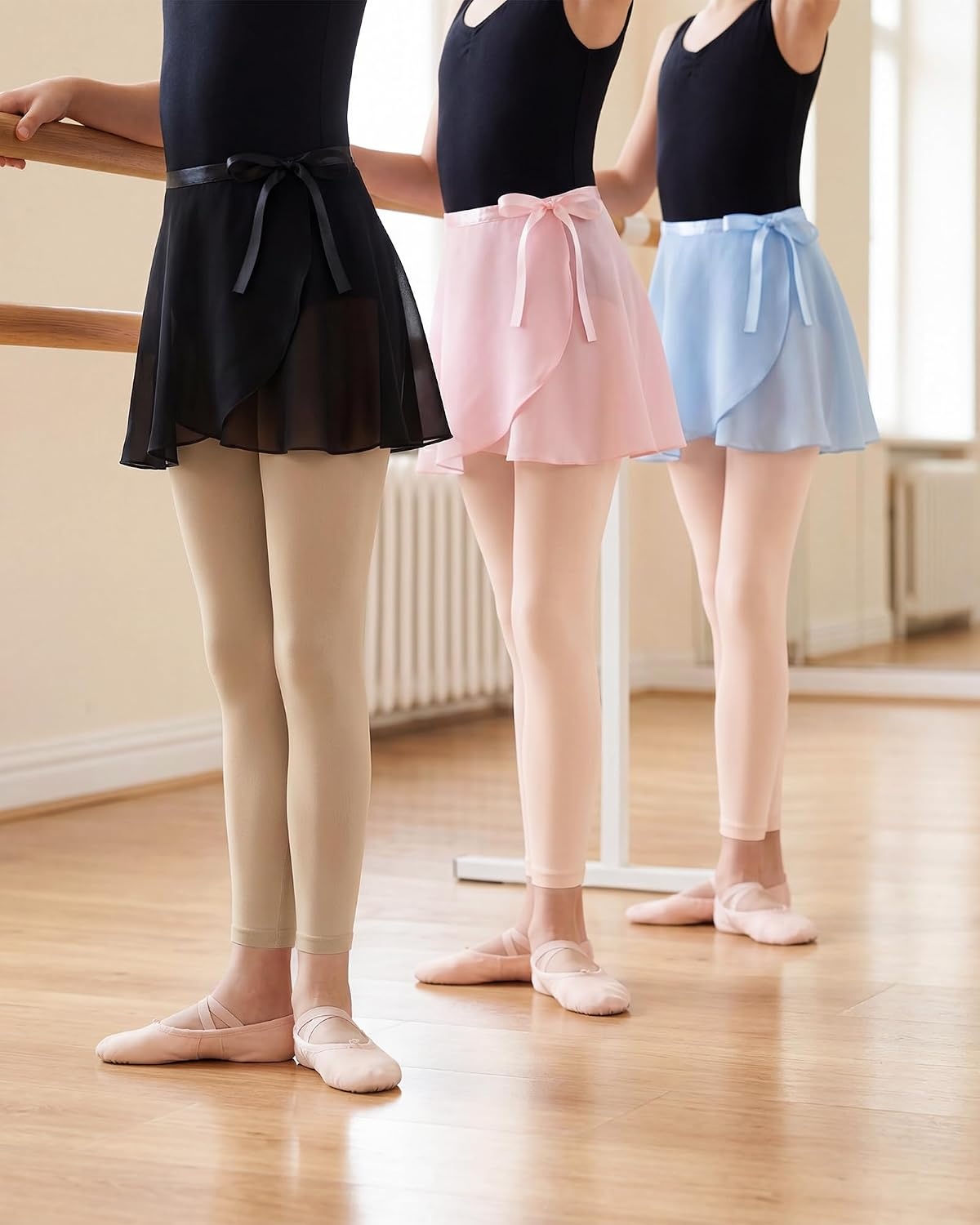 Stelle Girl’s Footless Tights Ultra Soft Dance Tights for Ballet(Ballet Pink+light Tan)