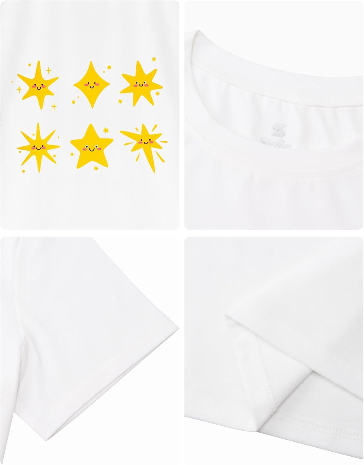 Stelle Girls Graphic T Shirt Cotton Crewneck Short Sleeve Casual Tee | Classic fit, Short sleeve, Soft cotton blend, Breathable, Stretch, Graphic print, School, Playdates, Vacation, Girls tshirt(Golden Spark|white)