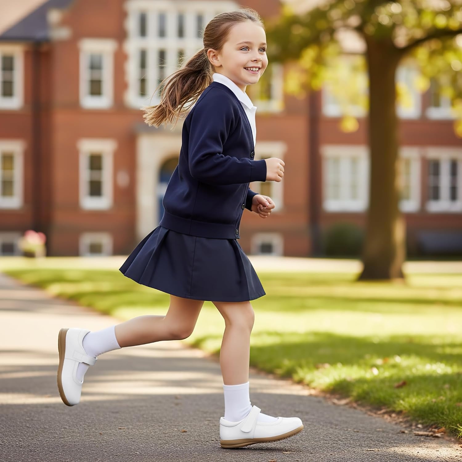 Stelle Girls Mary Jane Shoes School Uniform Flats Dress Shoes Church (Little/Big Kids)(Patent White)