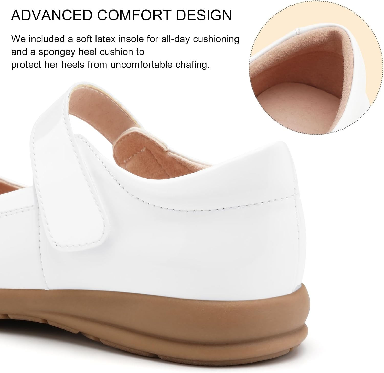 Stelle Girls Mary Jane Shoes School Uniform Flats Dress Shoes Church (Little/Big Kids)(Patent White)