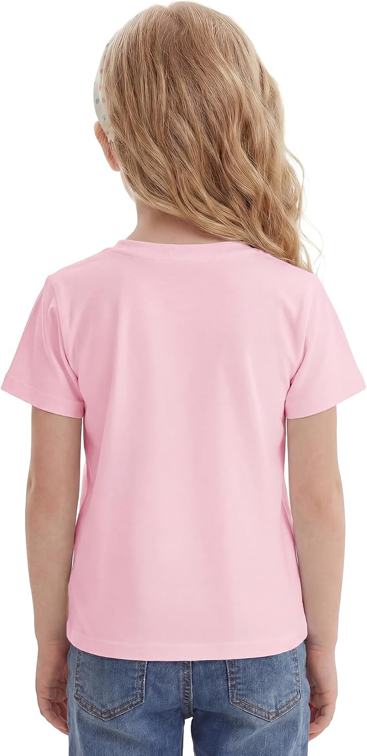 Stelle Girls T Shirts Graphic Tees Short Sleeve Tshirts Crewneck Cute Summer Casual Basic Tops for Kids Teen 4-15 Years(Cali Heart|pink)