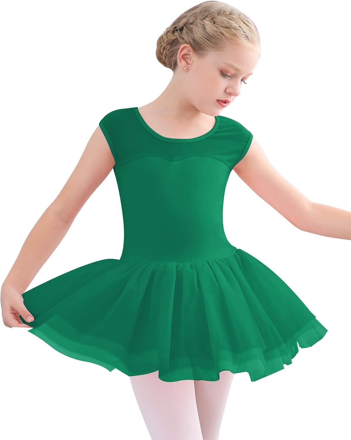 Stelle Ballet Leotards for Girls with Tutu Skirt Ballerina Dance Costumes | Ballet tutu dress, Soft stretch fabric, Breathable comfort, Tulle skirt, Ballerina outfit, Dance, Performance, Party(01-green)