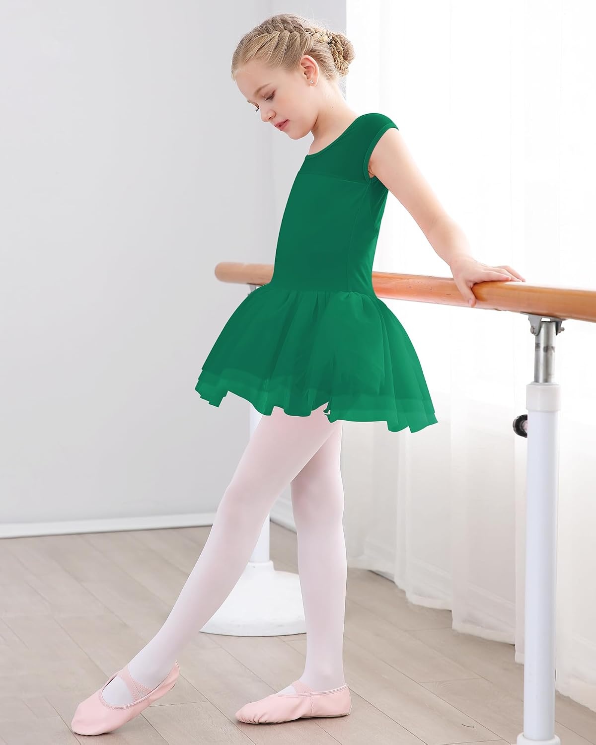 Stelle Ballet Leotards for Girls with Tutu Skirt Ballerina Dance Costumes | Ballet tutu dress, Soft stretch fabric, Breathable comfort, Tulle skirt, Ballerina outfit, Dance, Performance, Party(01-green)