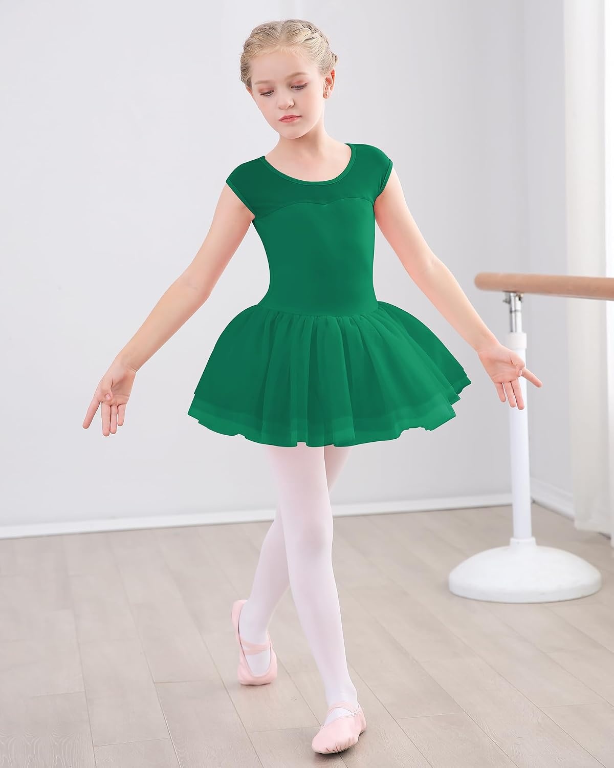 Stelle Ballet Leotards for Girls with Tutu Skirt Ballerina Dance Costumes | Ballet tutu dress, Soft stretch fabric, Breathable comfort, Tulle skirt, Ballerina outfit, Dance, Performance, Party(01-green)