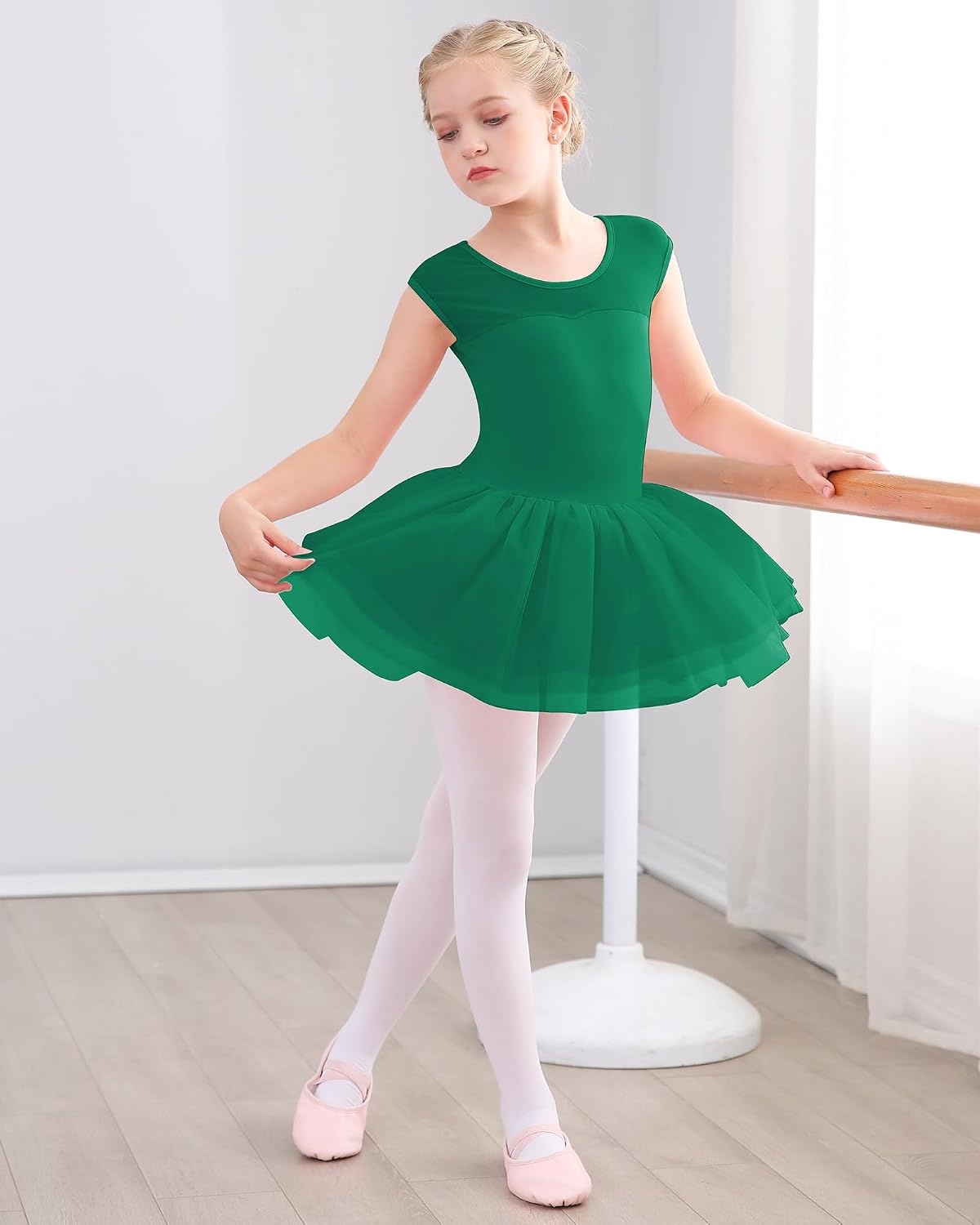 Stelle Ballet Leotards for Girls with Tutu Skirt Ballerina Dance Costumes | Ballet tutu dress, Soft stretch fabric, Breathable comfort, Tulle skirt, Ballerina outfit, Dance, Performance, Party(01-green)