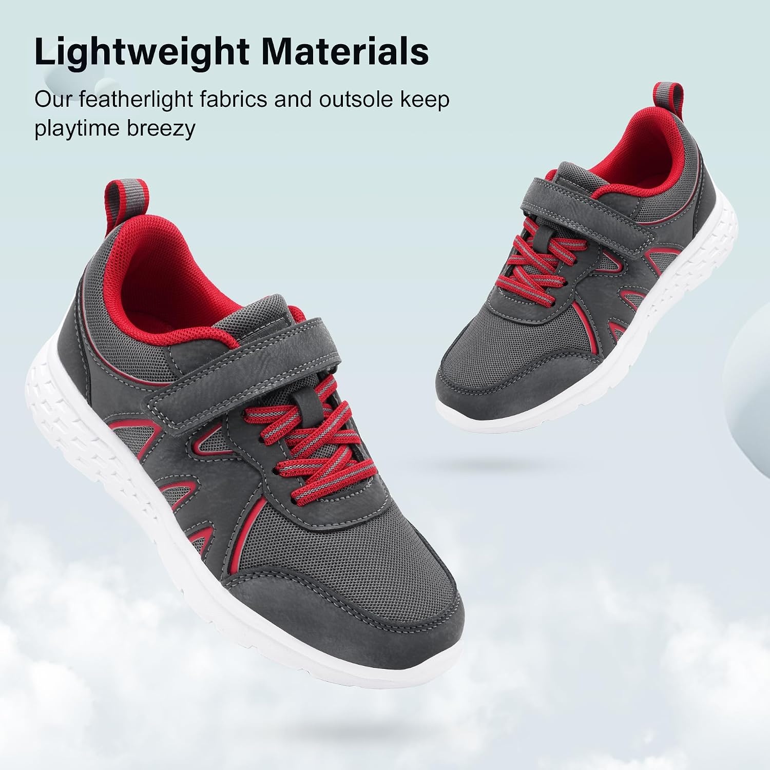Stelle Kids Sneakers Girls Tennis Shoes Non-Slip Lightweight Breathable Athletic Sports Running Shoes(3ML,Grey)
