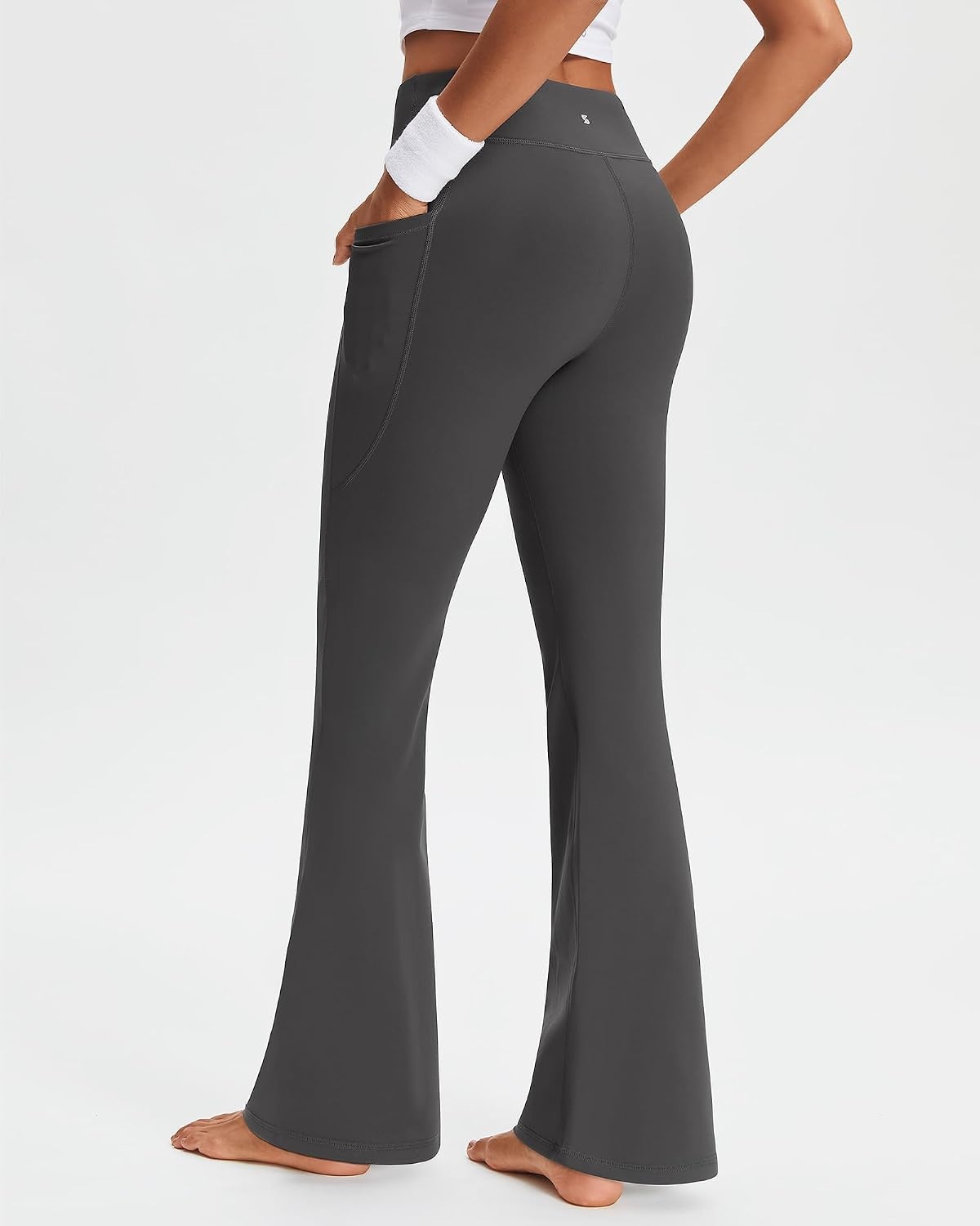 Stelle 29″ 31″ 33″ Fleece Lined High-Waisted Women Yoga Pants with Pockets | Fleece Lined Warmth,4-Way Stretch,High-Rise Tummy Control,Side Pockets,29/31/33-Inch Lengths,For Winter Workouts,Daily Wear(Charcoal)