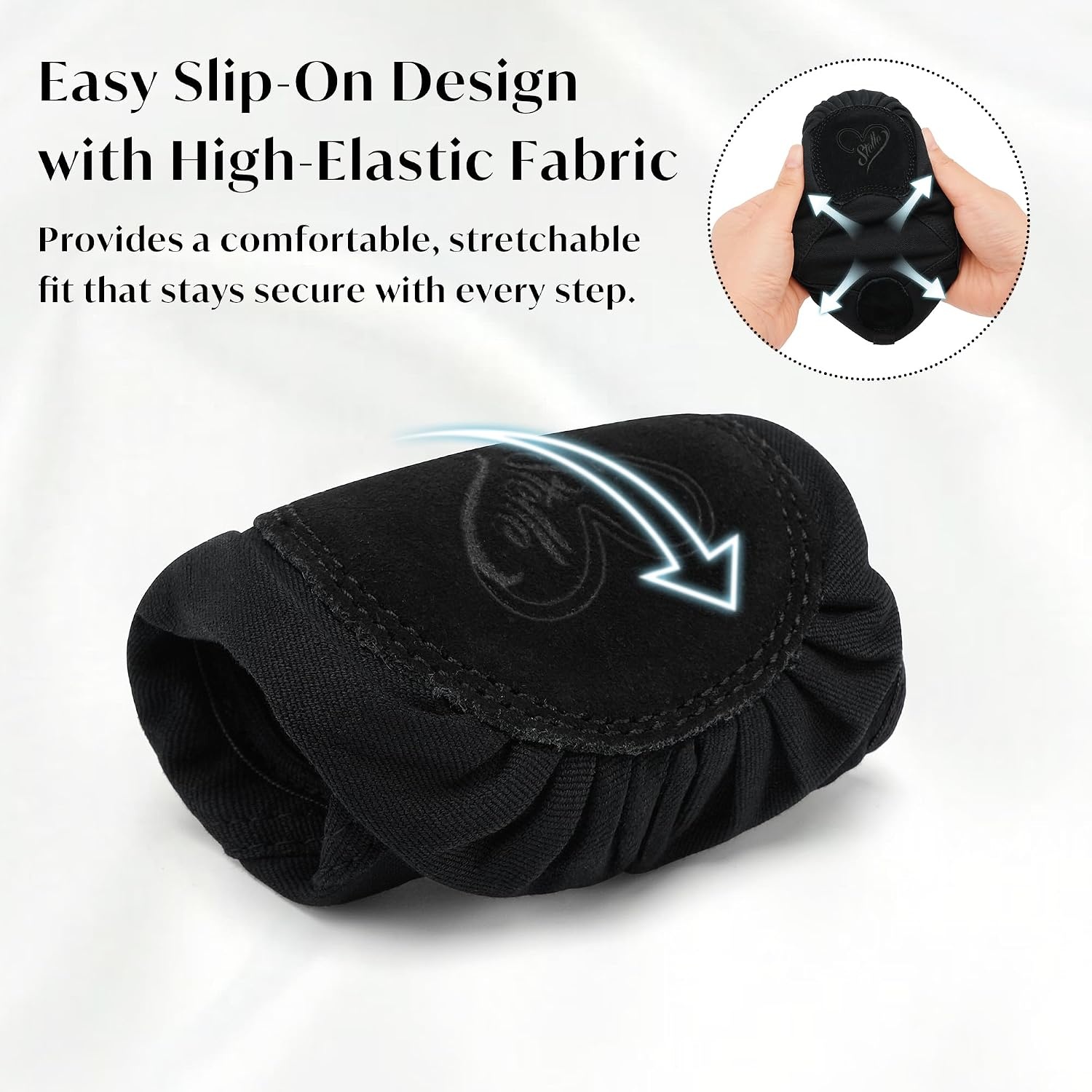Stelle Ballet Shoes for Women Highly Stretch Canvas Dance Slipper Ballet Mesh Flats Non-Slip Yoga(Black)