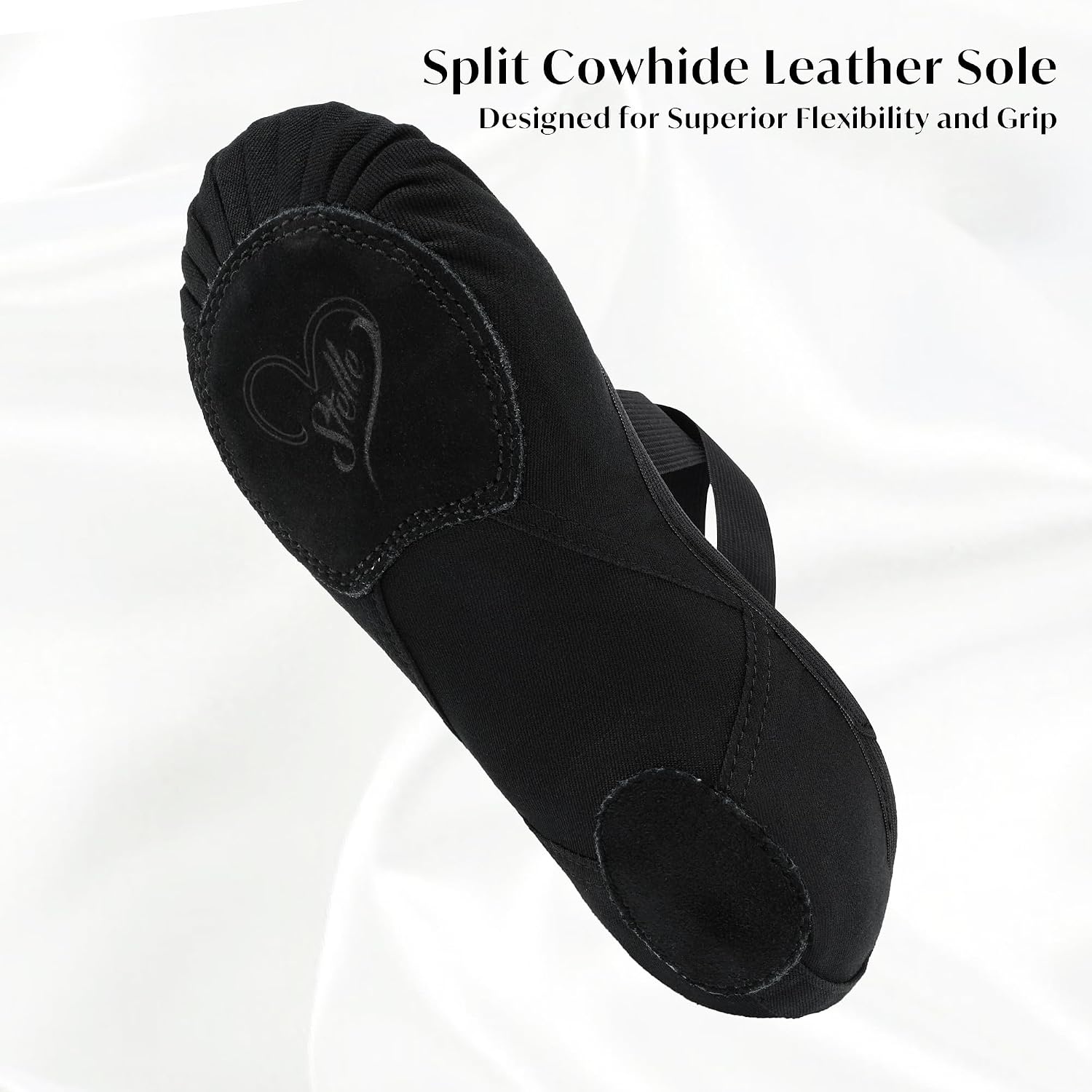 Stelle Ballet Shoes for Women Highly Stretch Canvas Dance Slipper Ballet Mesh Flats Non-Slip Yoga(Black)