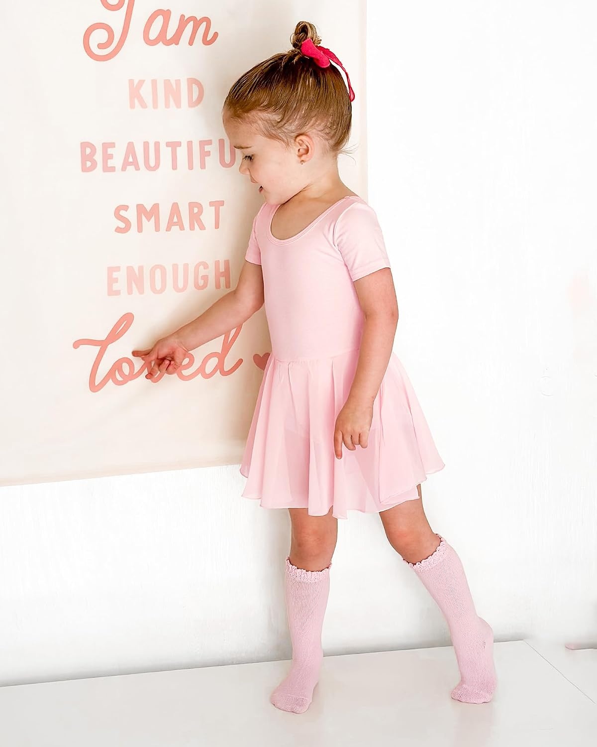 Stelle Ballet Leotards for Girls Toddler Ballet Outfit Dance Leotard Dress(Style 2-ballet Pink (Bow Back))