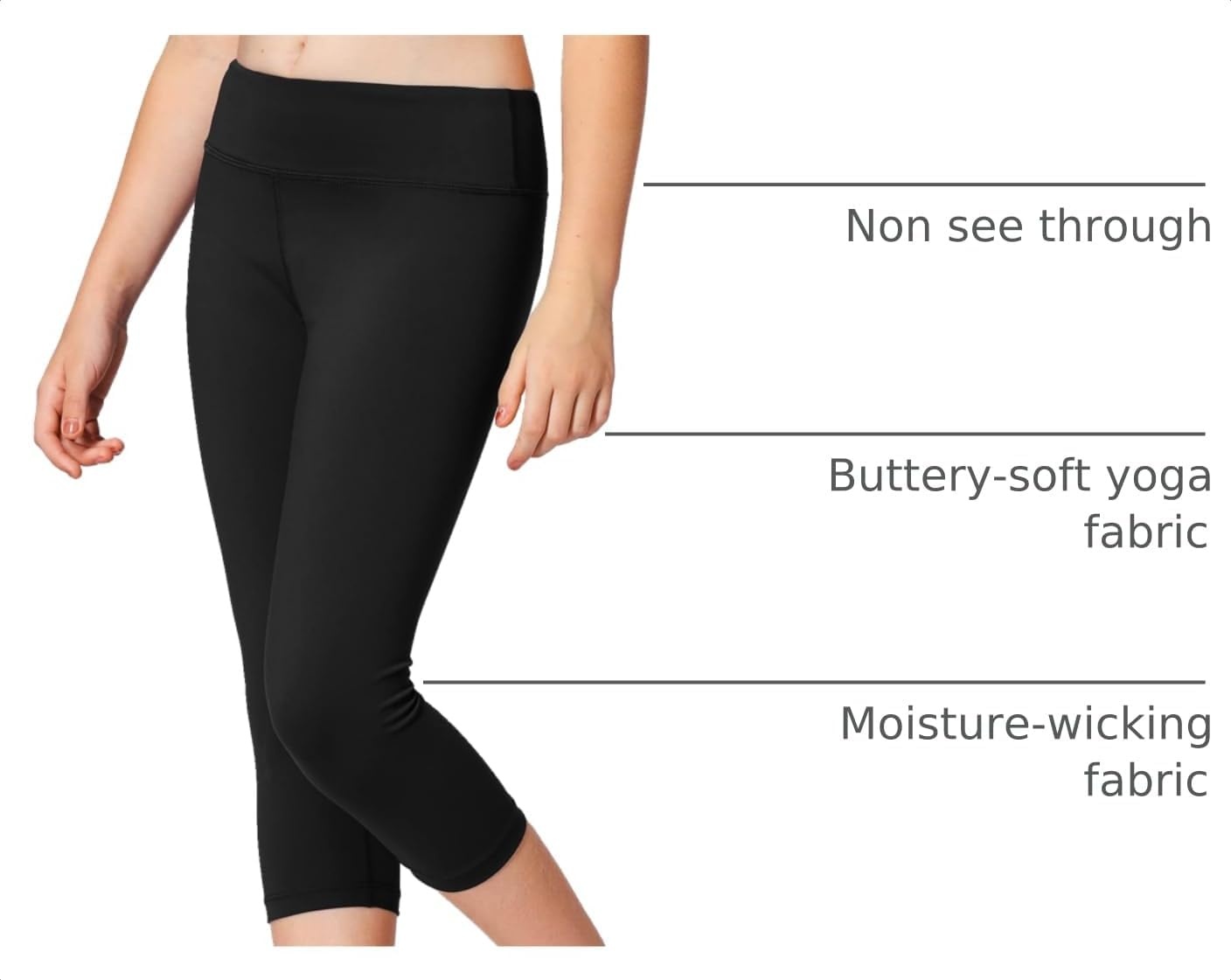 Stelle Girls Leggings with Hidden Pocket for Kids Dance Yoga Athletic Pants(A5-capri-black*2)