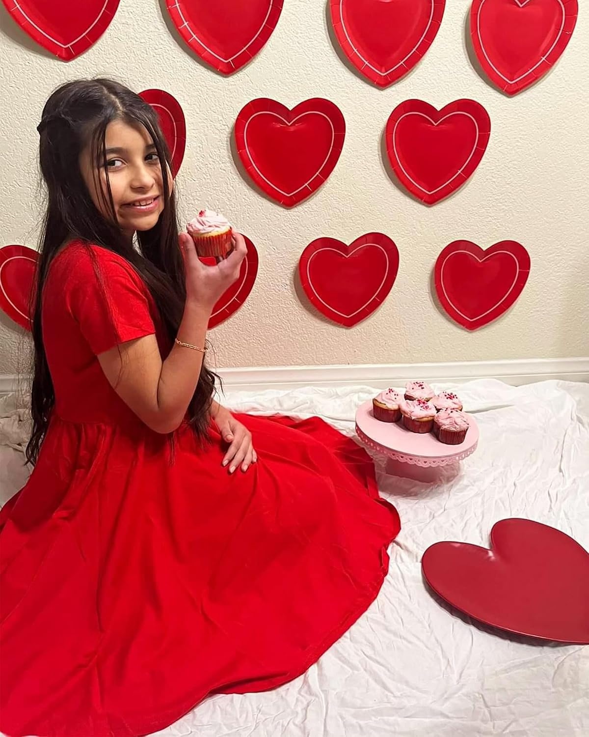 Stelle Girls Cotton Short Sleeve Twirl Skater Dress 3T-12Y(A02-red (Without Pocket))