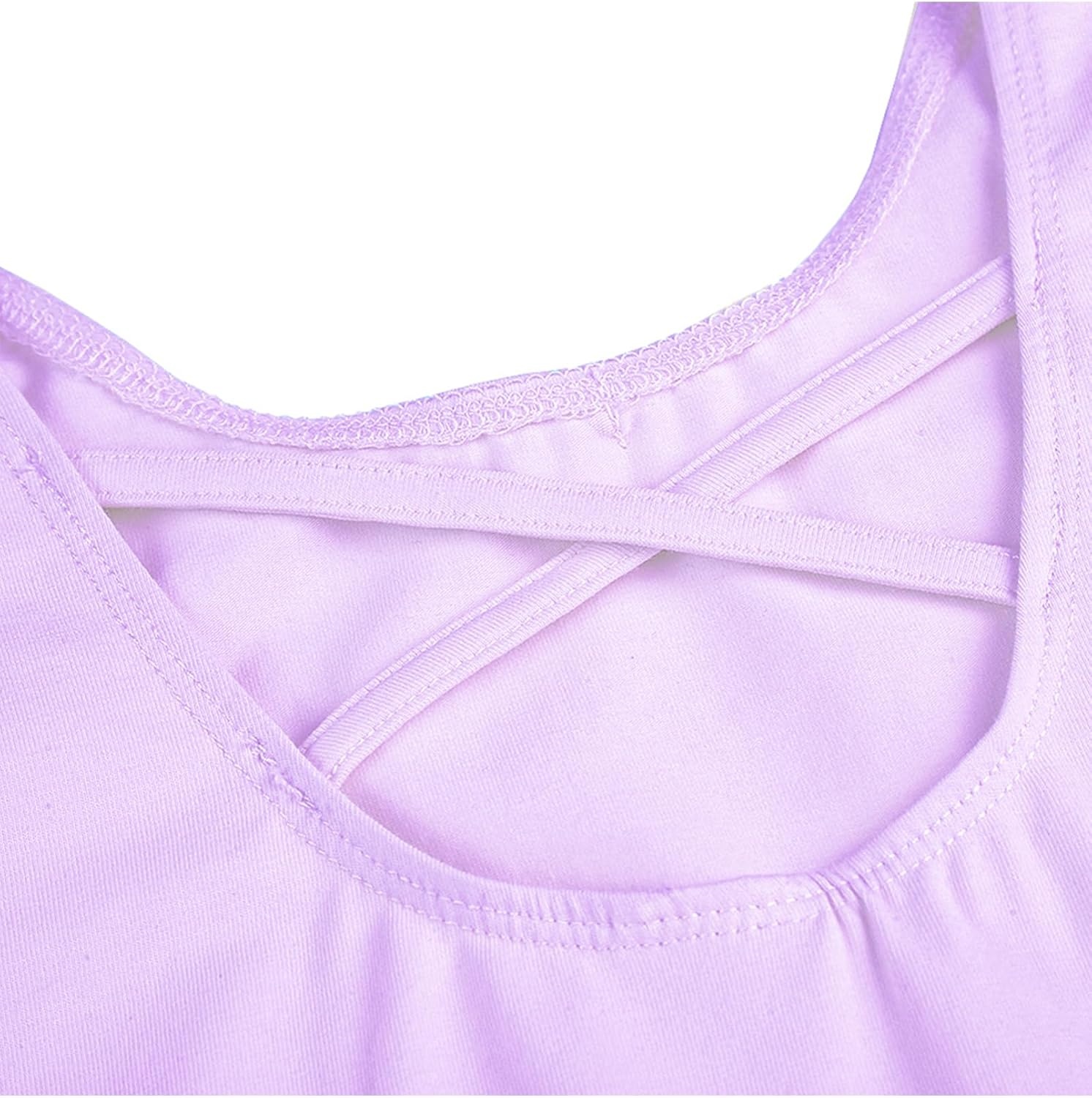 Stelle Ballet Leotards for Girls Toddler Ballet Outfit Dance Leotard Dress(Style 1-lavender(cross Back))