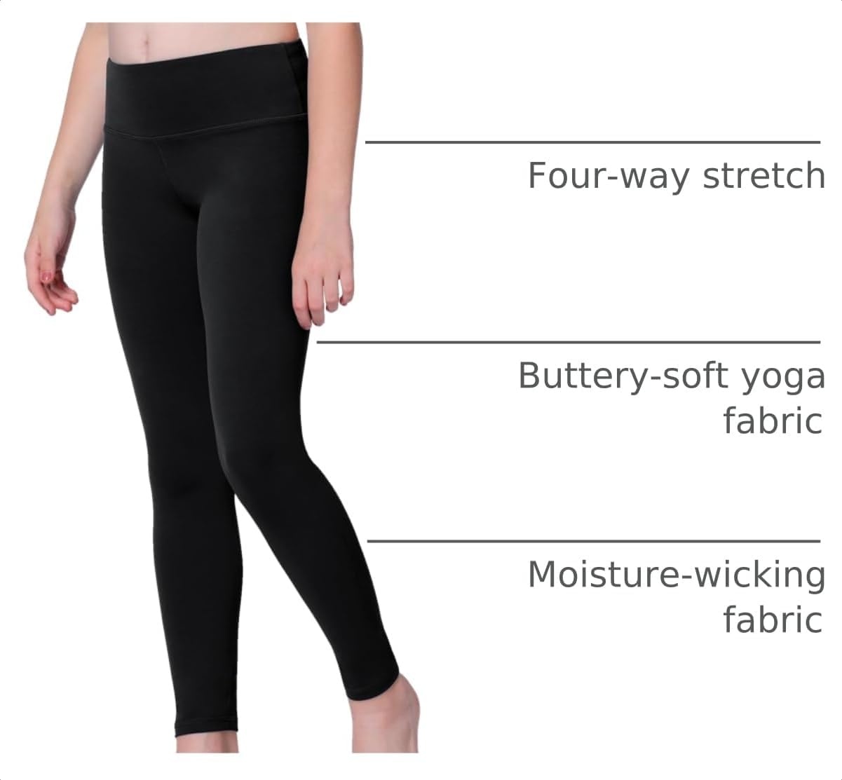 Stelle Girls Leggings with Hidden Pocket for Kids Dance Yoga Athletic Pants(A1-black)