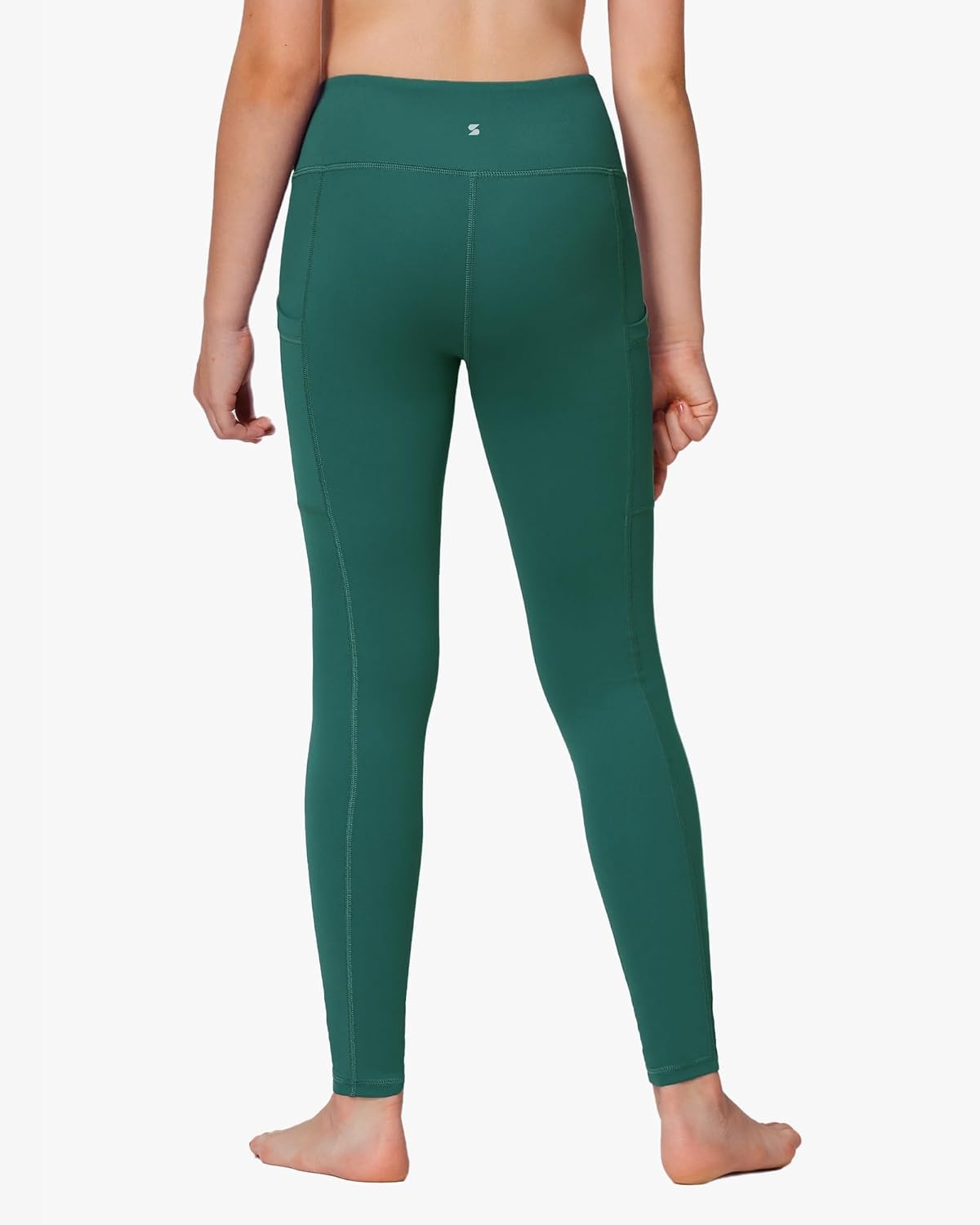 Stelle Girls’ Athletic Leggings Kids Dance Running Yoga Pants Workout Active Dance Tights with Pockets(Teal)