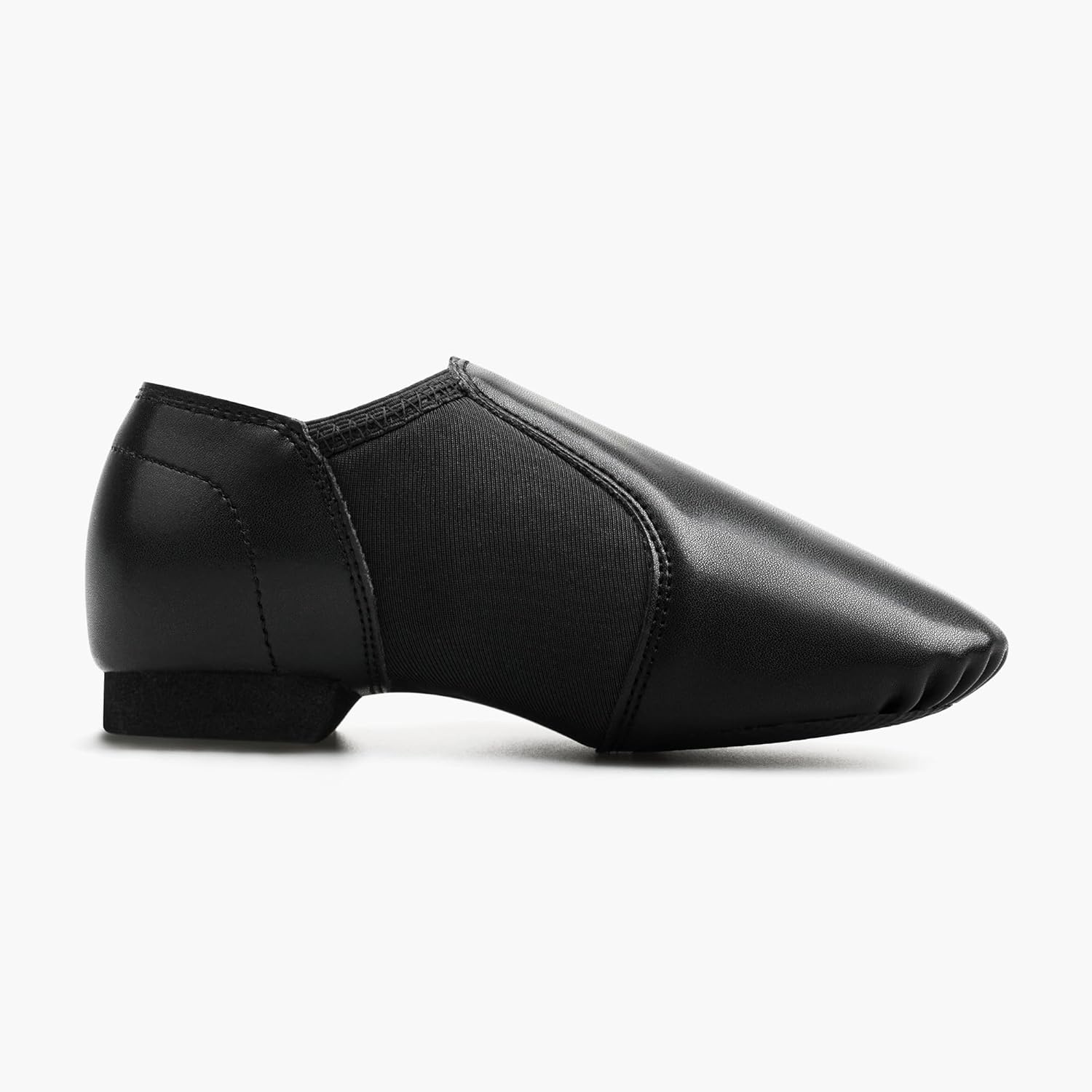 Stelle Jazz Shoes for Girls and Boys PU Leather Slip-On Jazz Dance Shoes(Black)