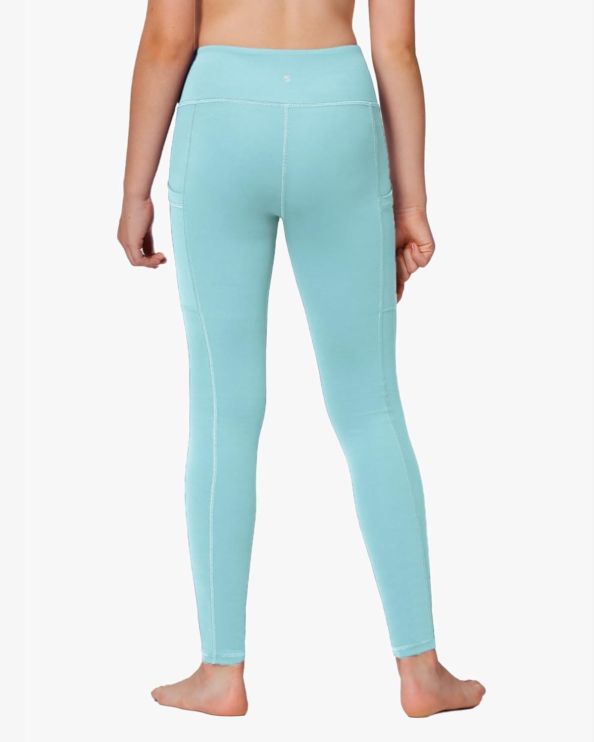 Stelle Girls’ Athletic Leggings Kids Dance Running Yoga Pants Workout Active Dance Tights with Pockets(Arctic Blue)